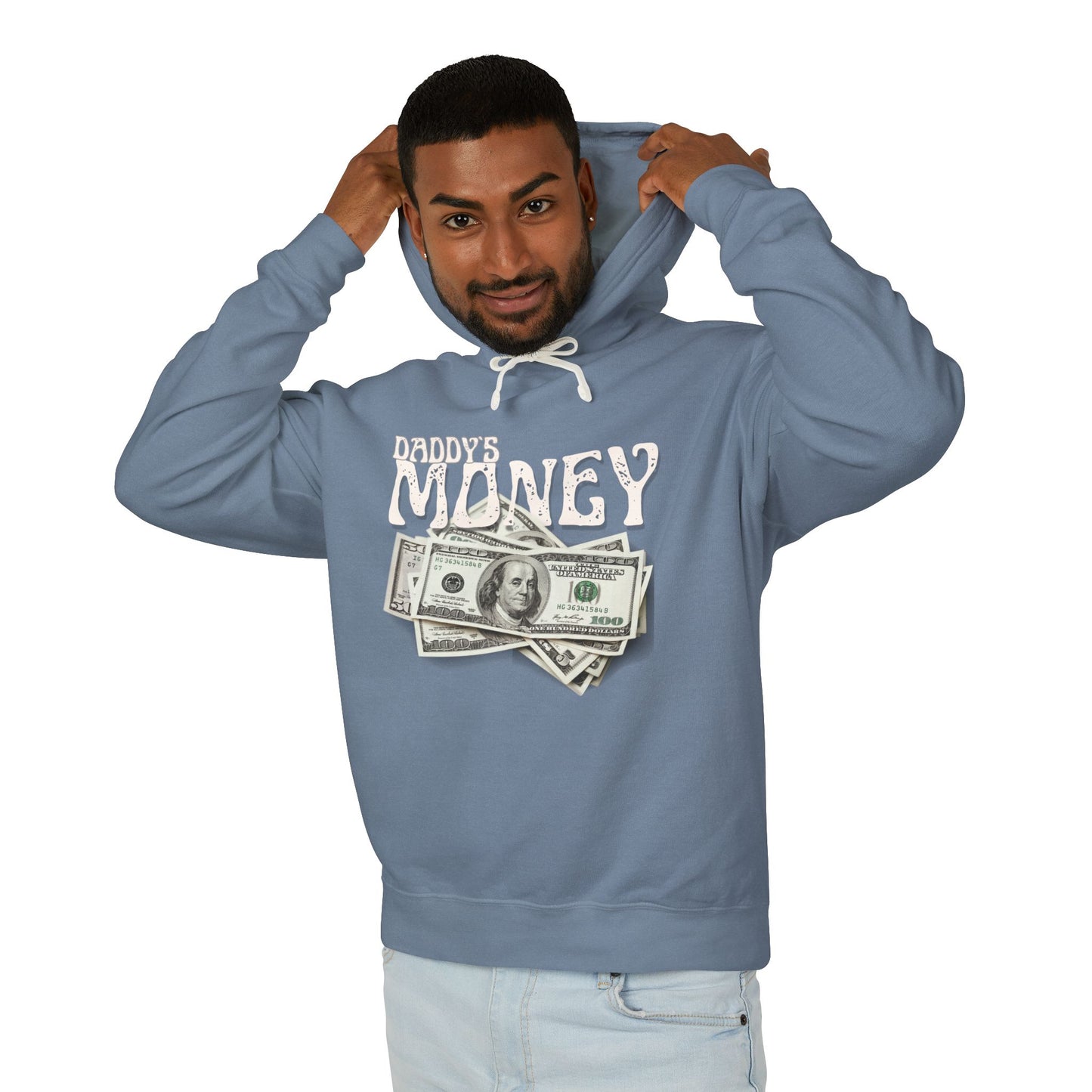 Daddy`s Money Unisex Lightweight Hooded Sweatshirt