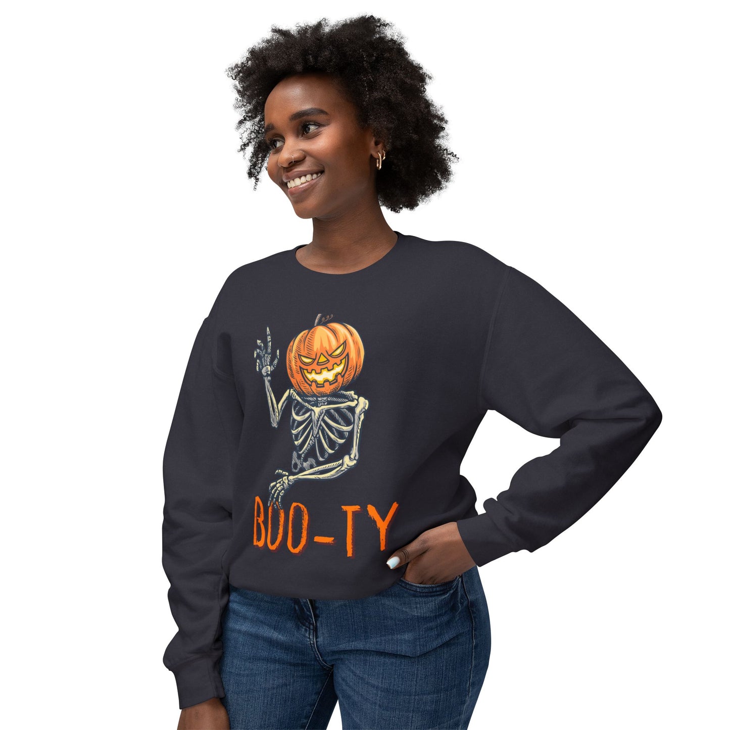 Boo Halloween Unisex Lightweight Crewneck Sweatshirt