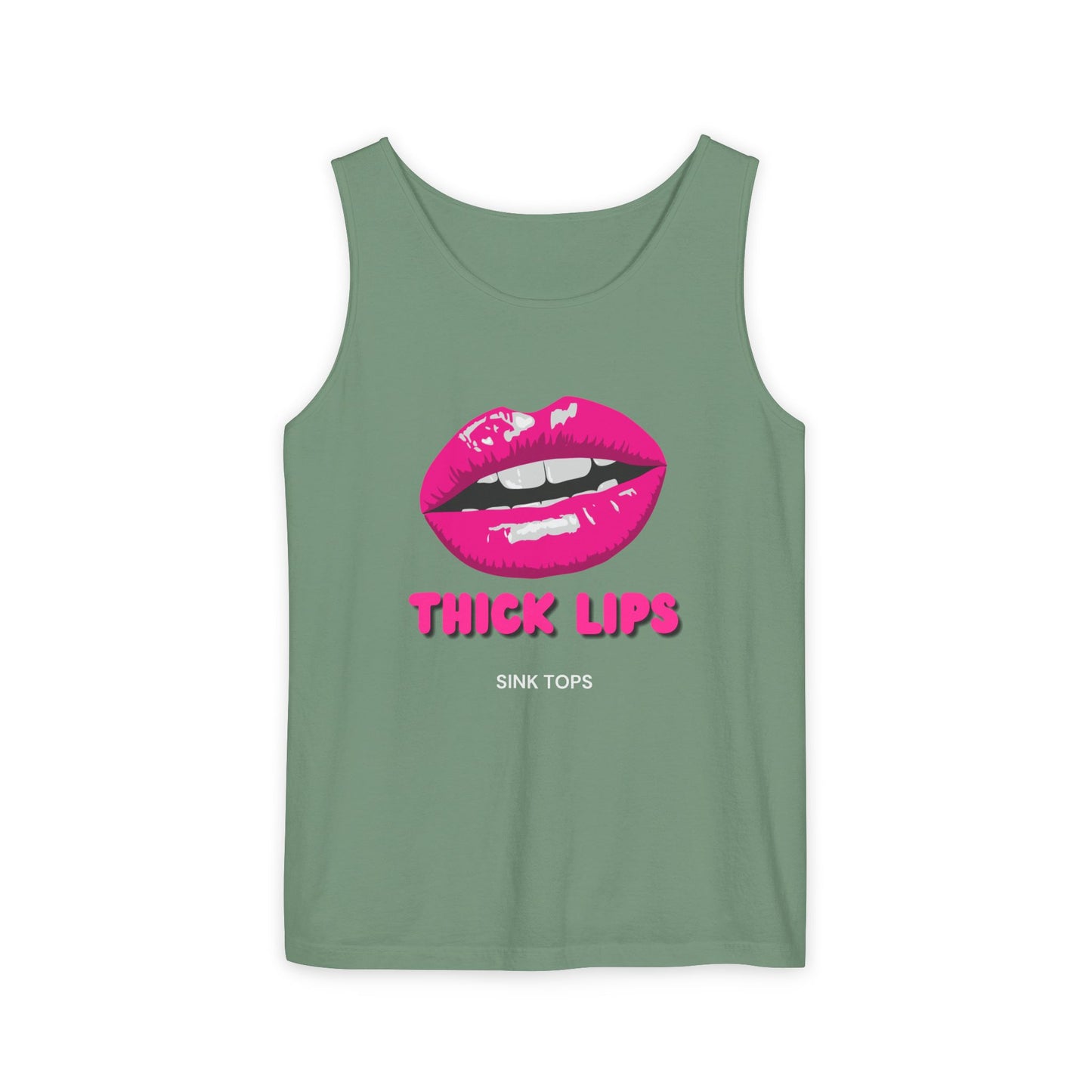 Thick Lips Sink Tops Unisex Garment-Dyed Tank Top