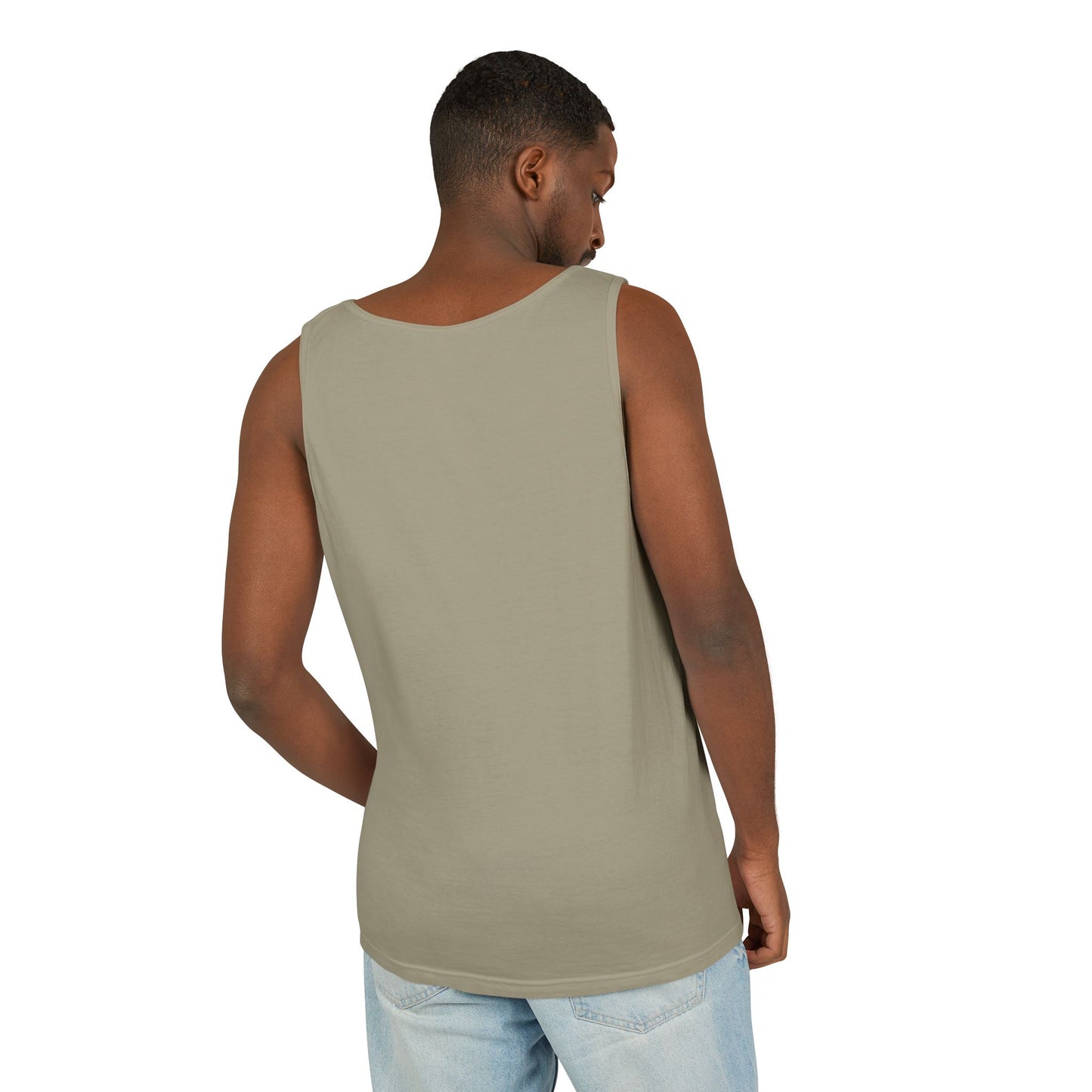 Gasp Letters White Unisex Garment-Dyed Tank Top