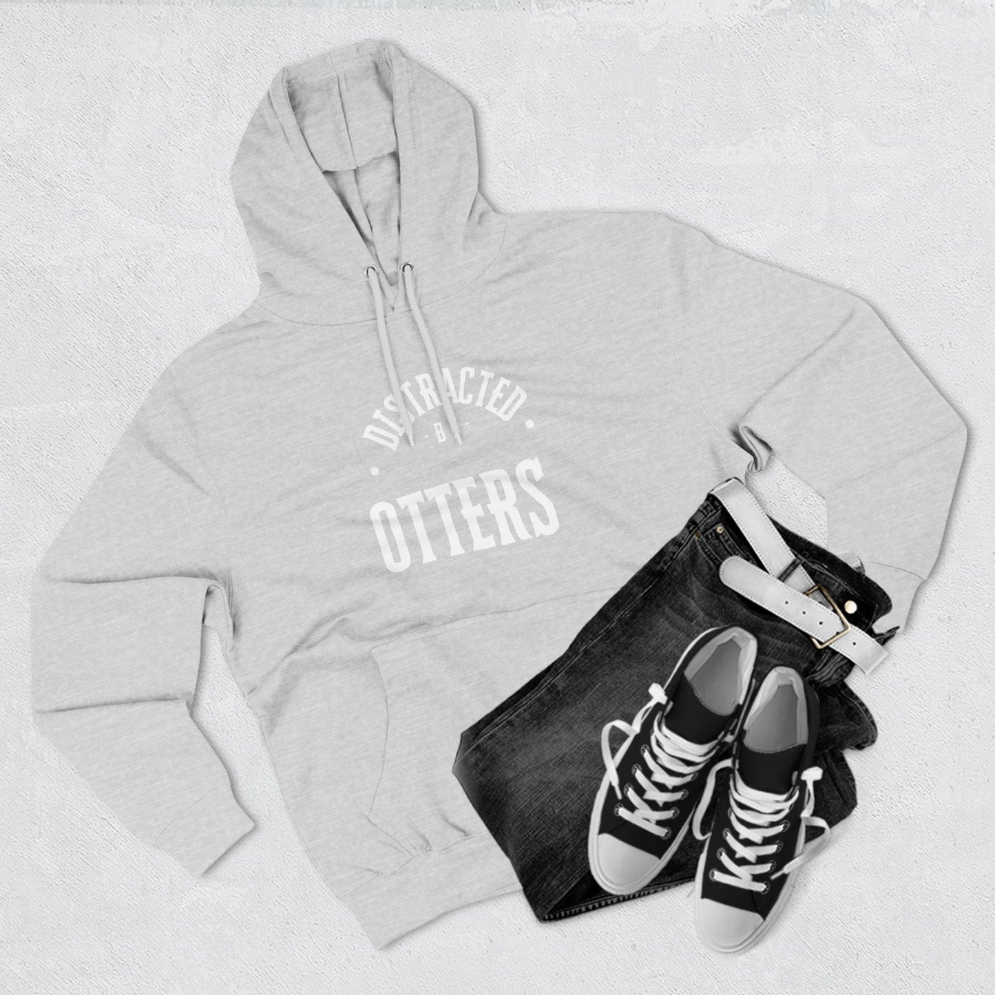 Distracted By Otters Three-Panel Fleece Hoodie