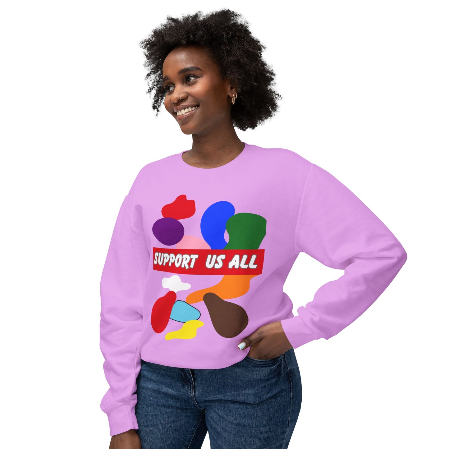 Support Us All Unisex Lightweight Crewneck Sweatshirt