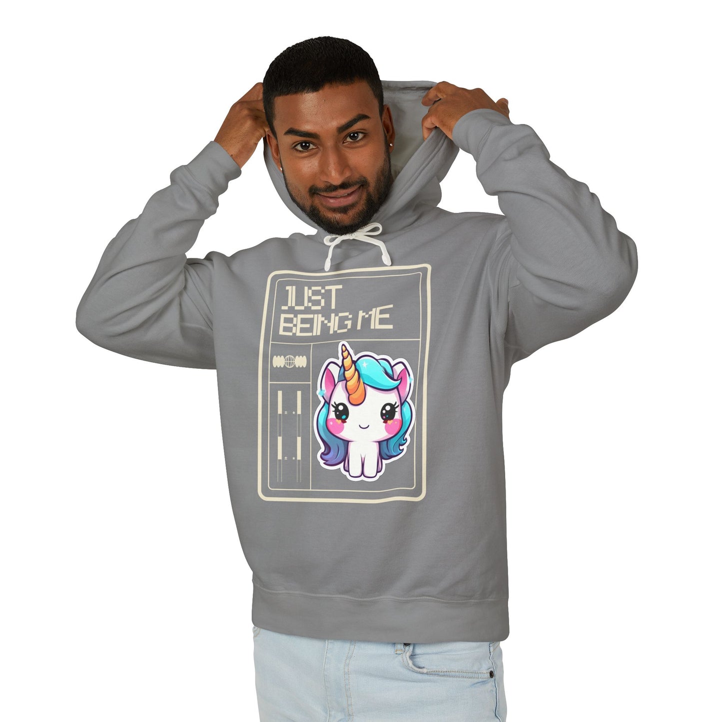 Just Being Me .... Unisex Lightweight Hooded Sweatshirt