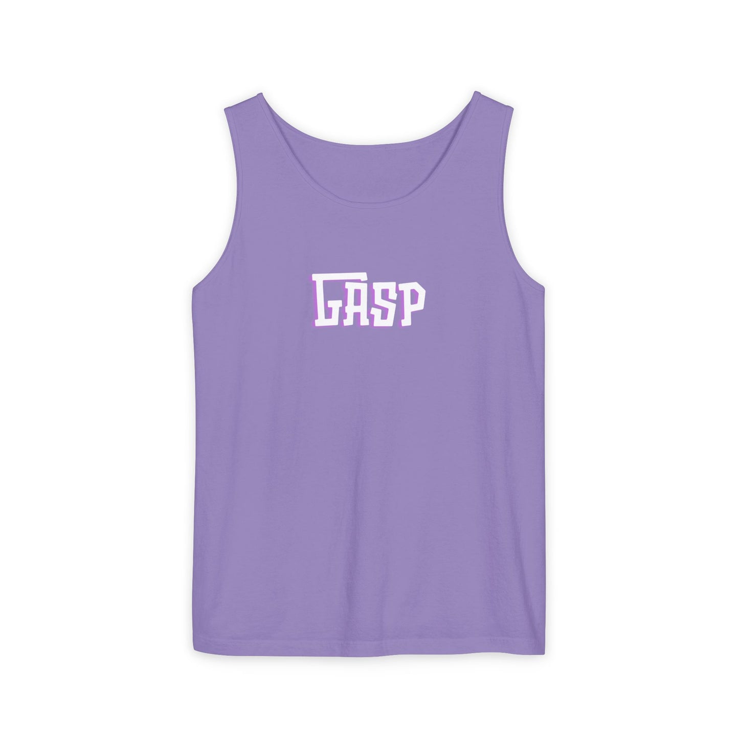 Gasp Letters White Unisex Garment-Dyed Tank Top