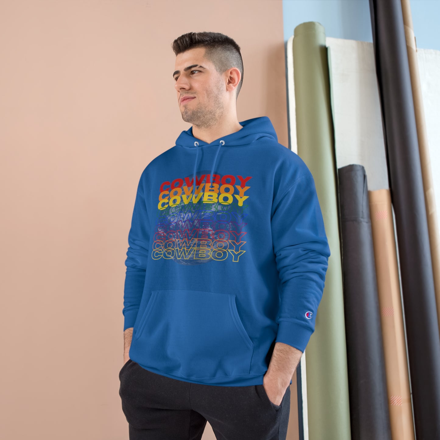 Rainbow Cowboy Champion Hoodie