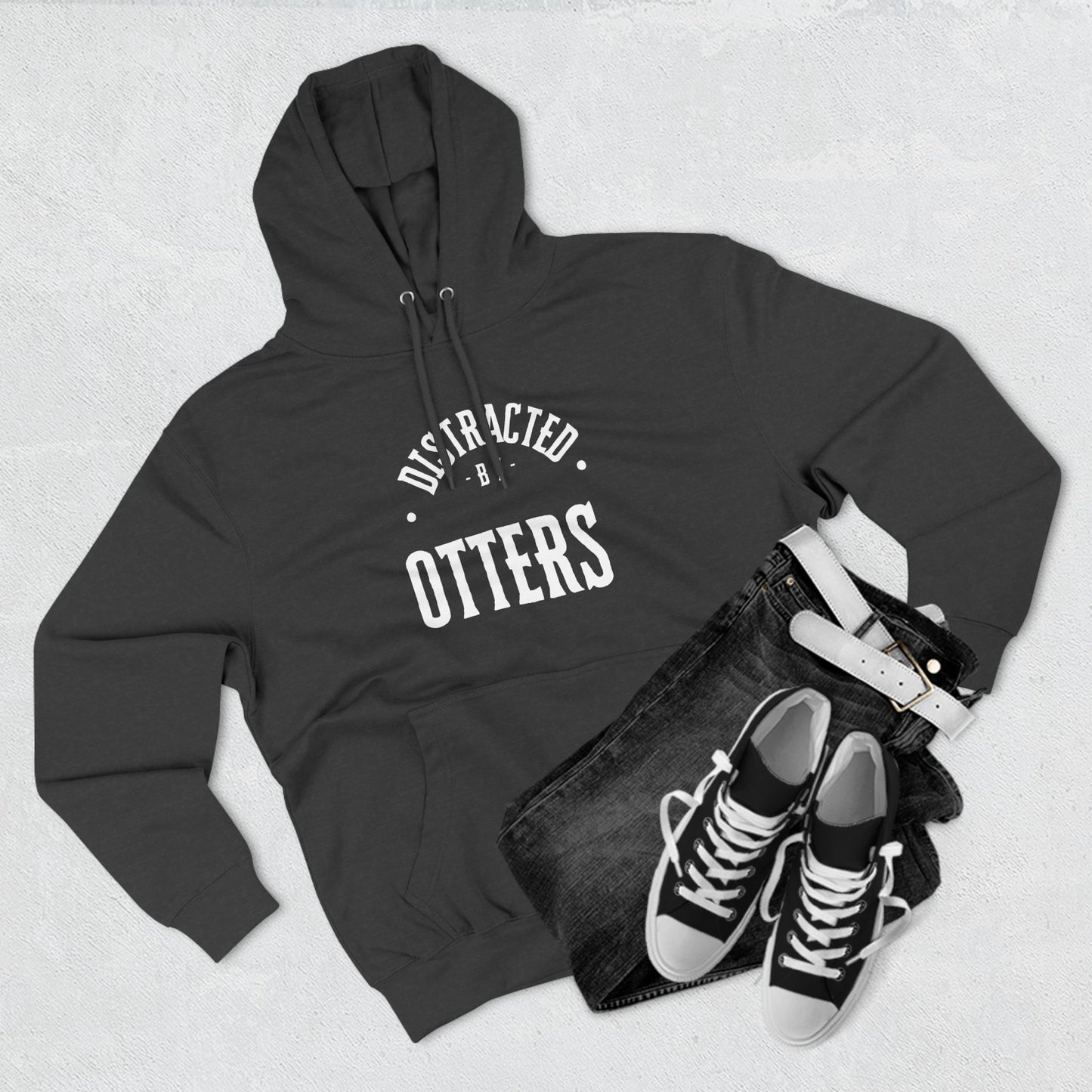 Distracted By Otters Three-Panel Fleece Hoodie