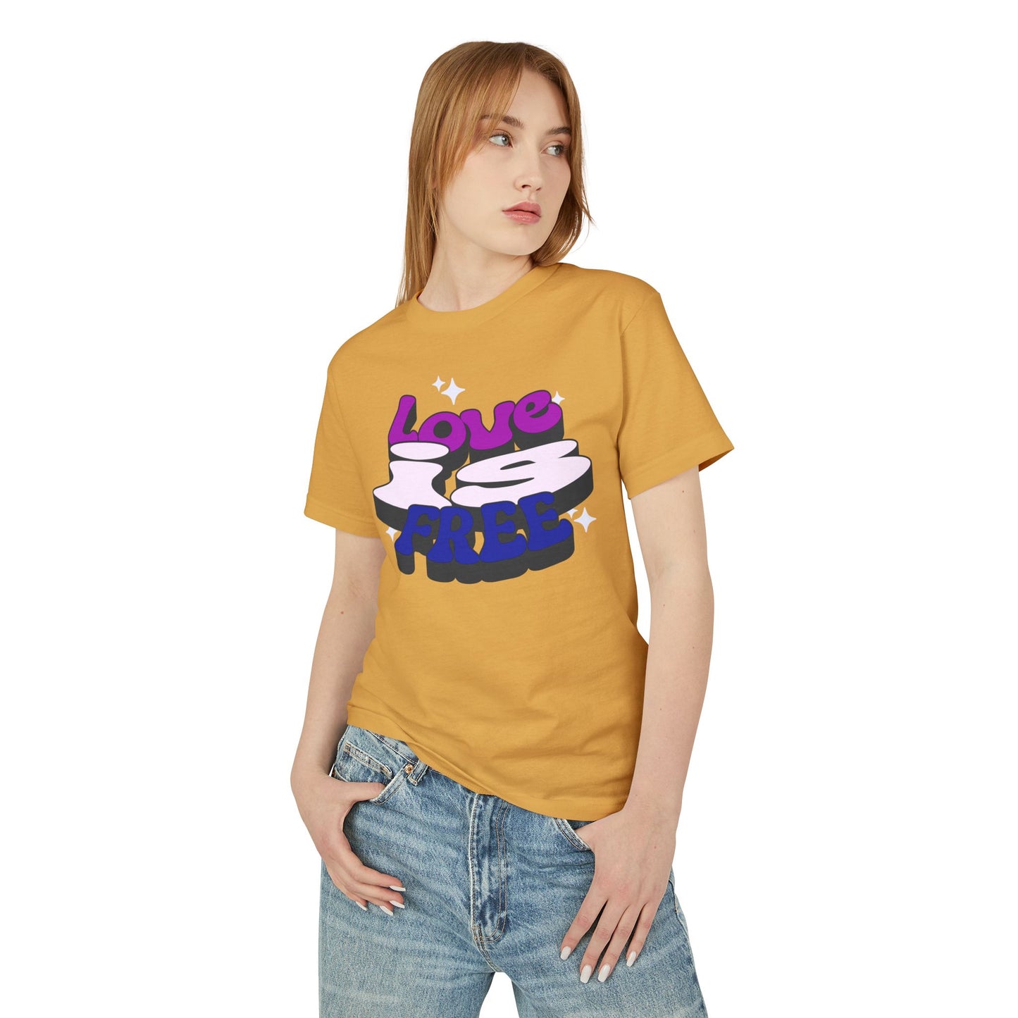 Love is Free Unisex Garment-Dyed Heavyweight Cotton Tee