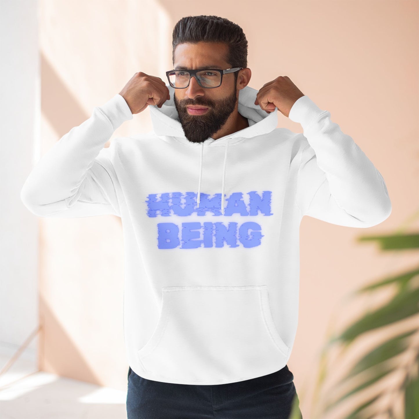 Human-Being Three-Panel Fleece Hoodie