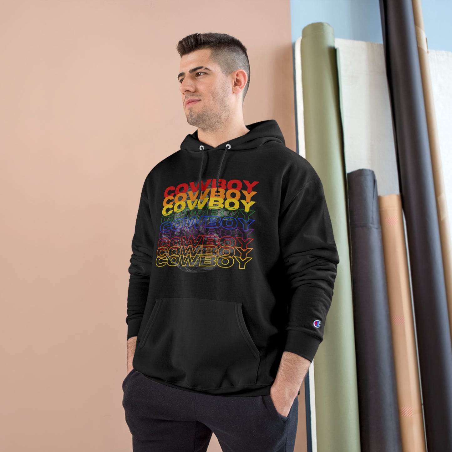 Rainbow Cowboy Champion Hoodie