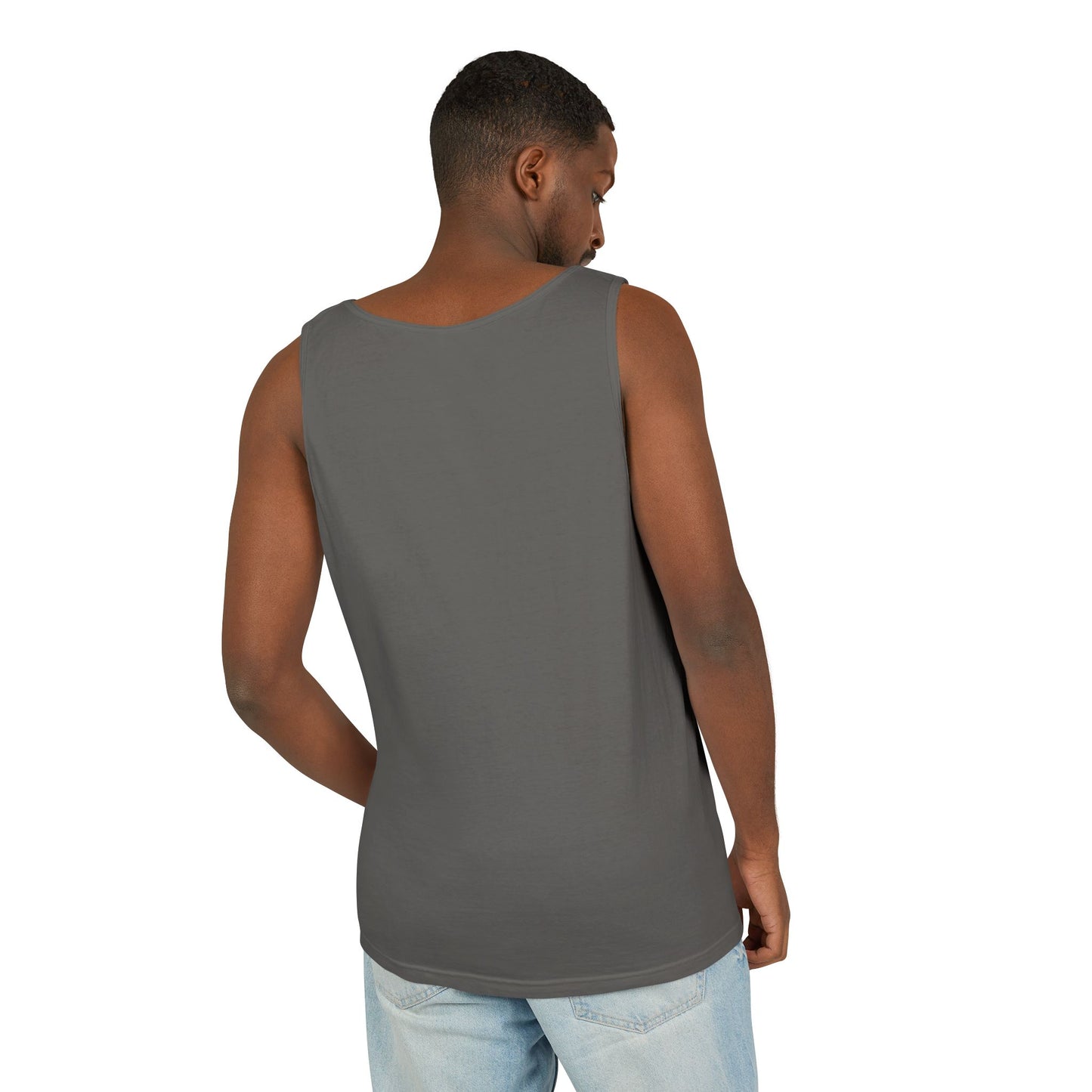 Gasp Letters White Unisex Garment-Dyed Tank Top