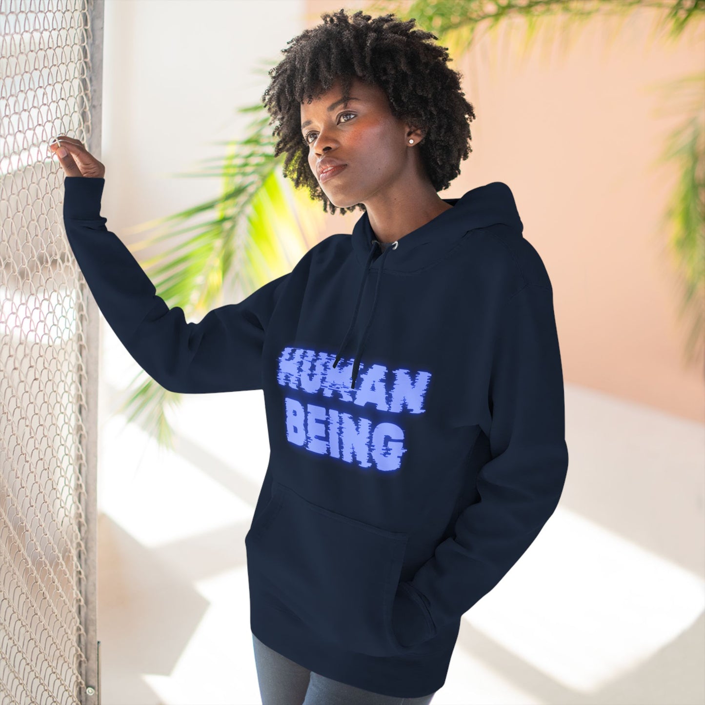 Human-Being Three-Panel Fleece Hoodie