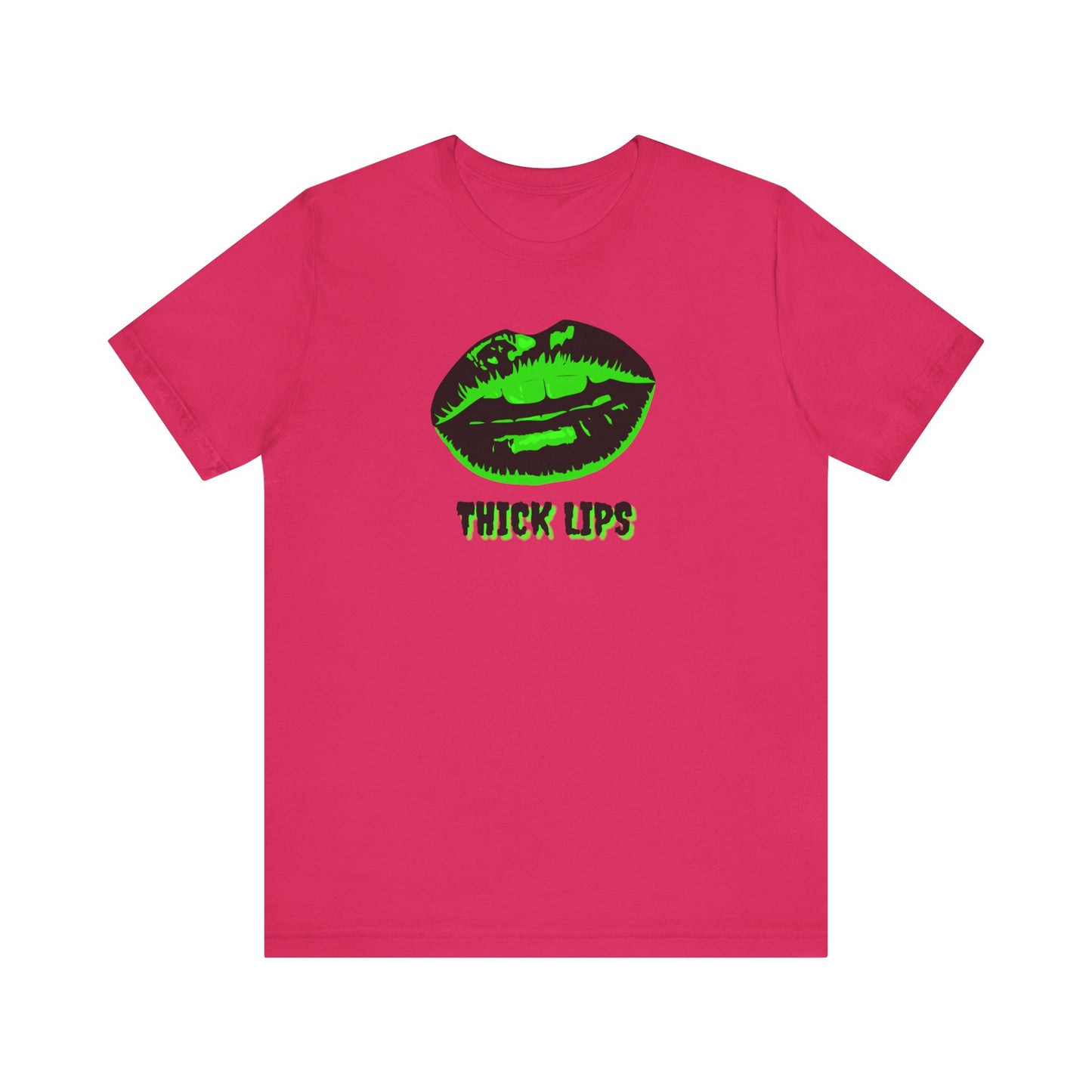 Thick Lips (Green)Unisex Jersey Short Sleeve Tee