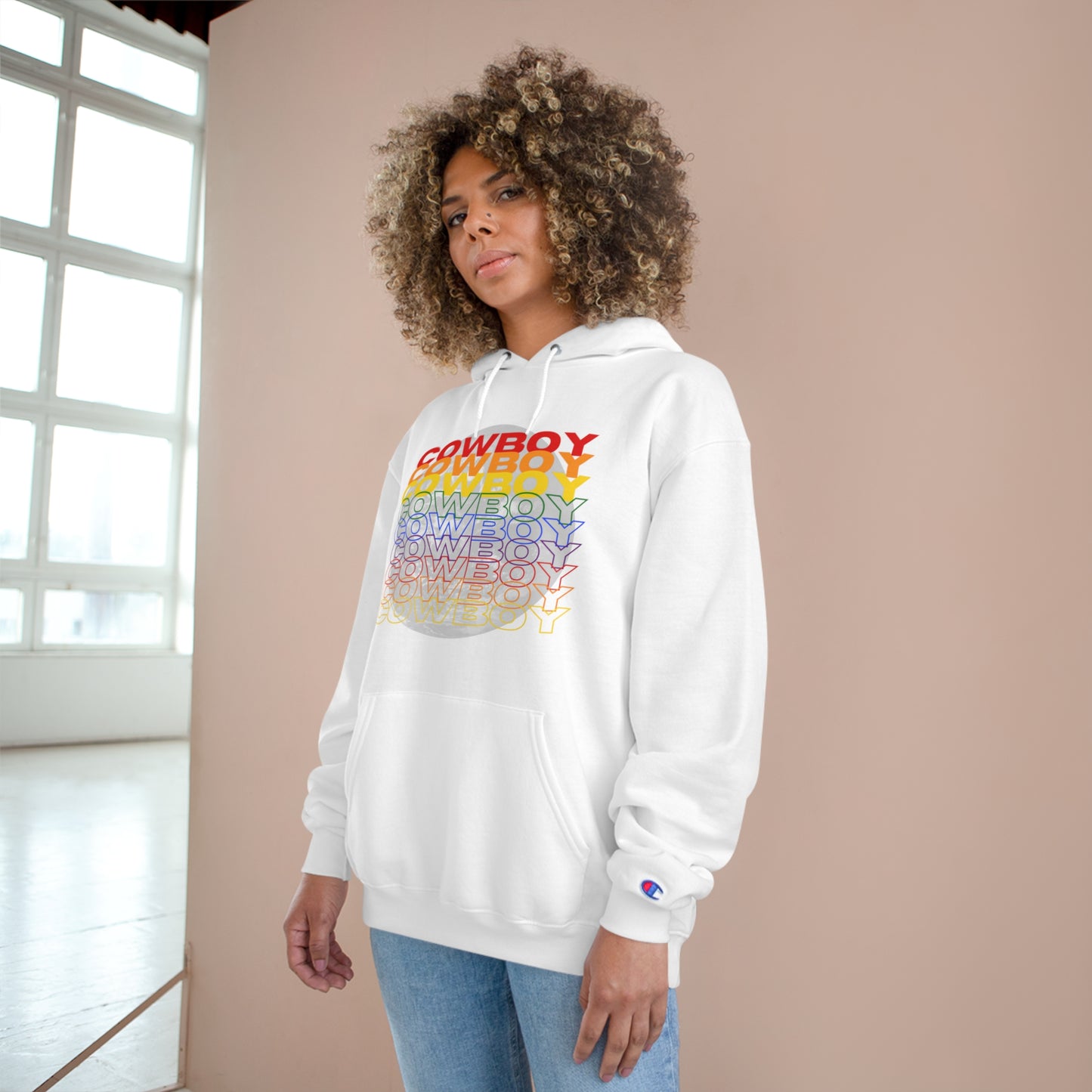 Rainbow Cowboy Champion Hoodie