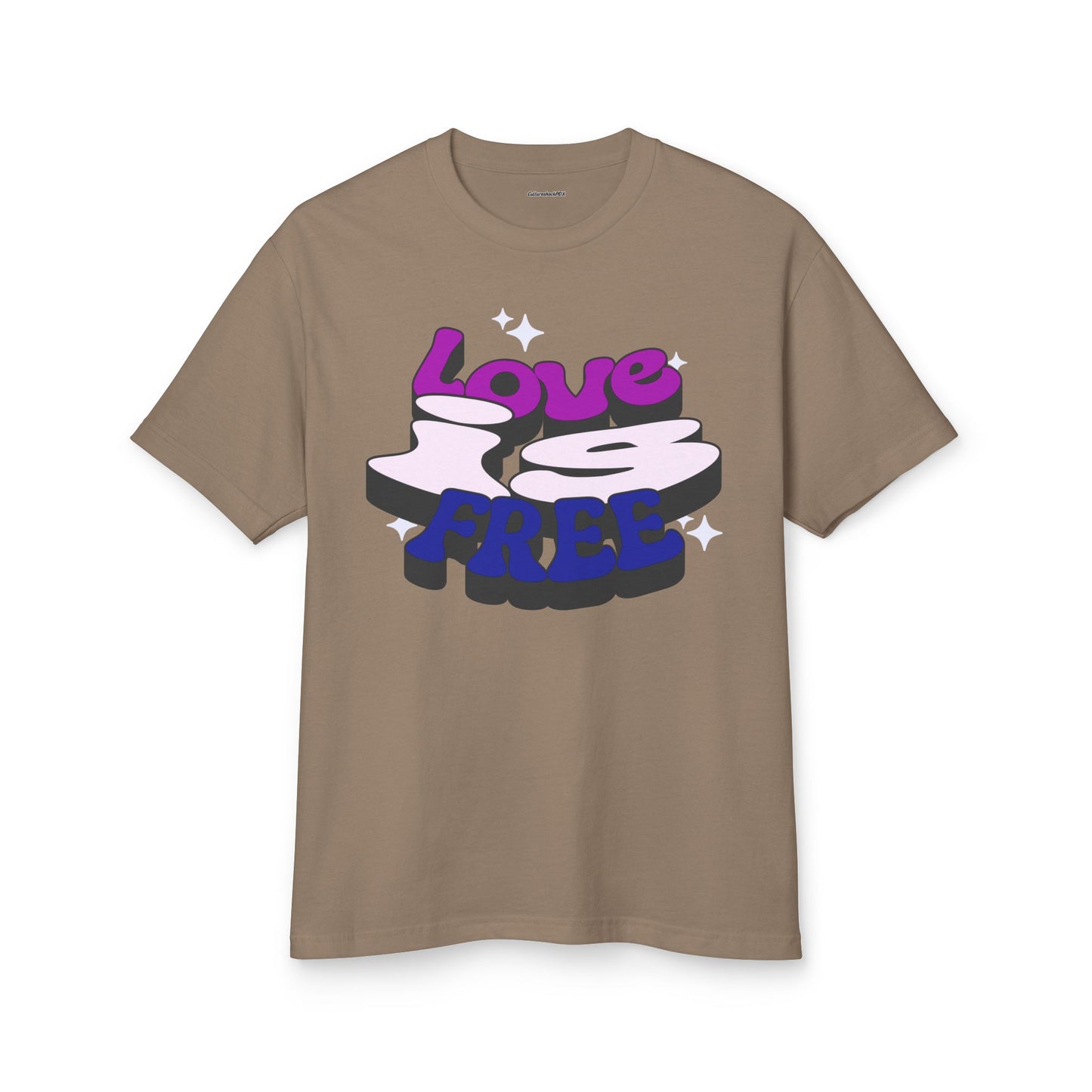 Love is Free Unisex Garment-Dyed Heavyweight Cotton Tee