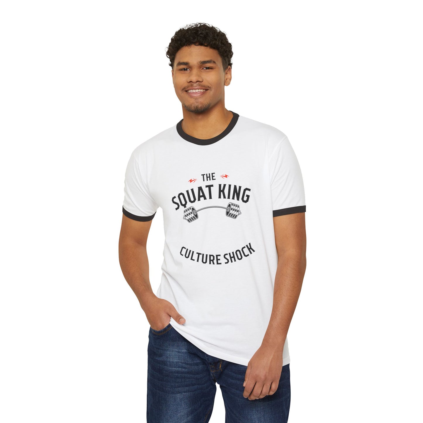 Squat King Unisex Cotton Ringer T-Shirt