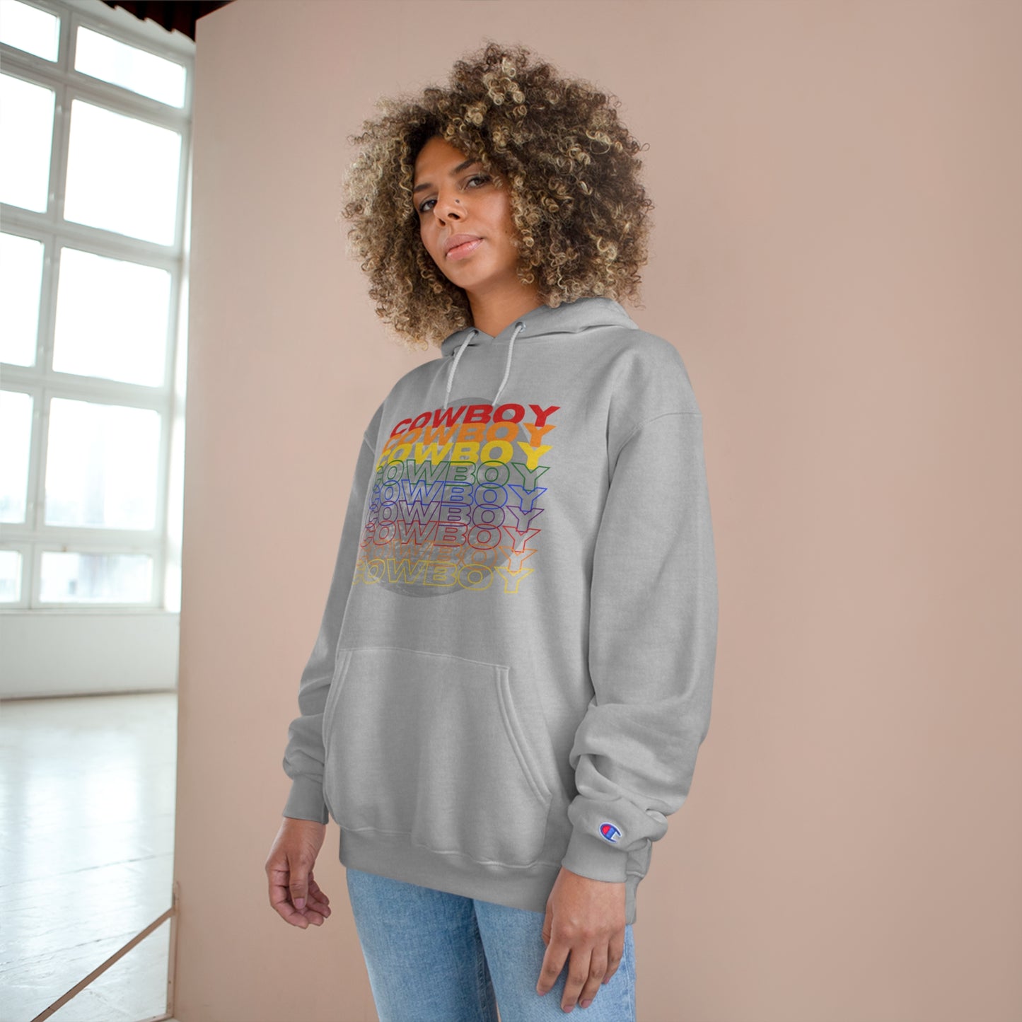 Rainbow Cowboy Champion Hoodie