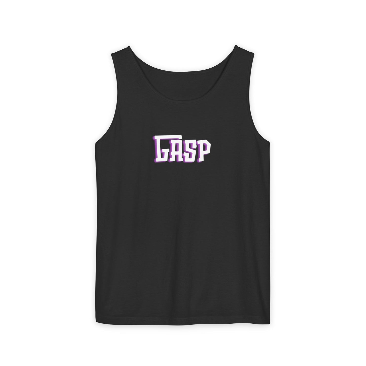 Gasp Letters White Unisex Garment-Dyed Tank Top