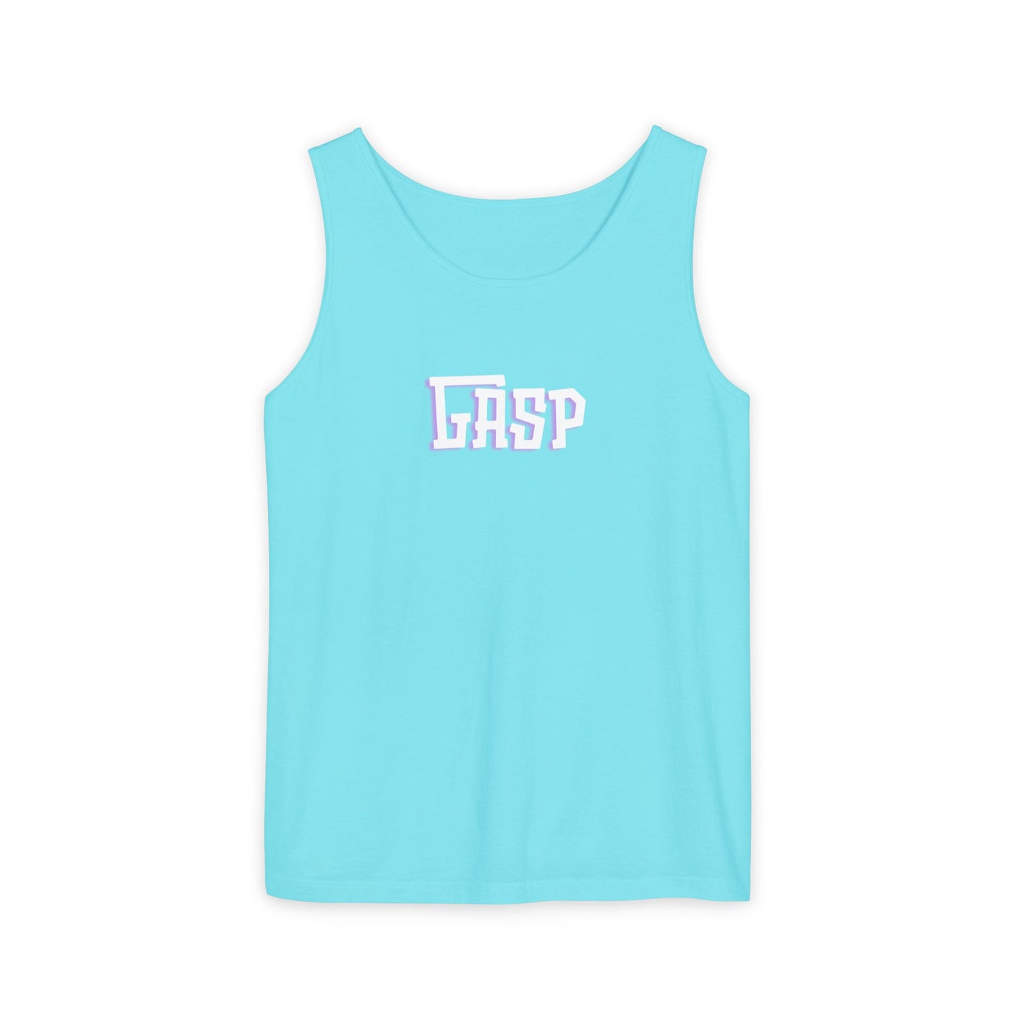 Gasp Letters White Unisex Garment-Dyed Tank Top