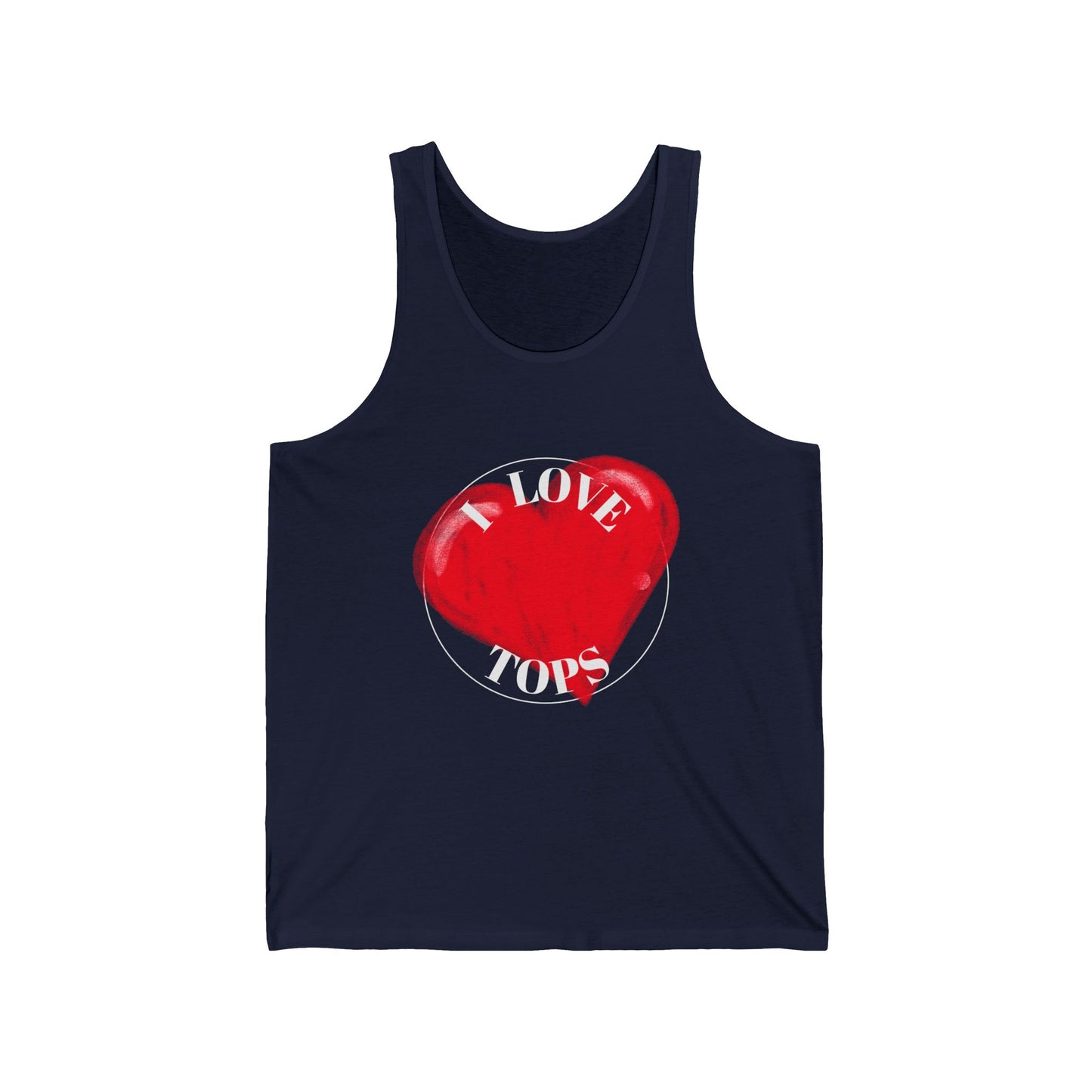 I love Tops Unisex Jersey Tank