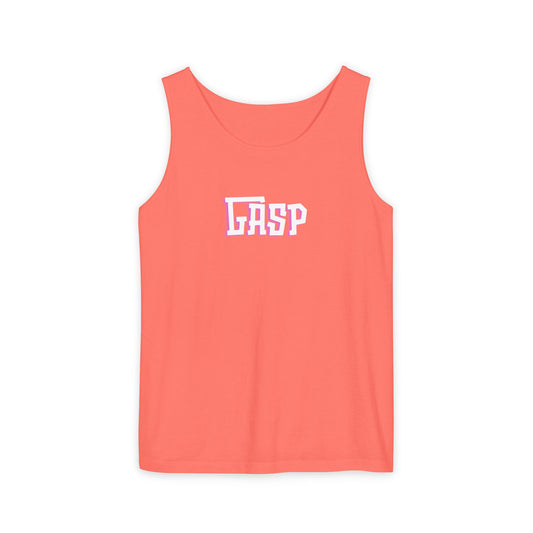 Gasp Letters White Unisex Garment-Dyed Tank Top