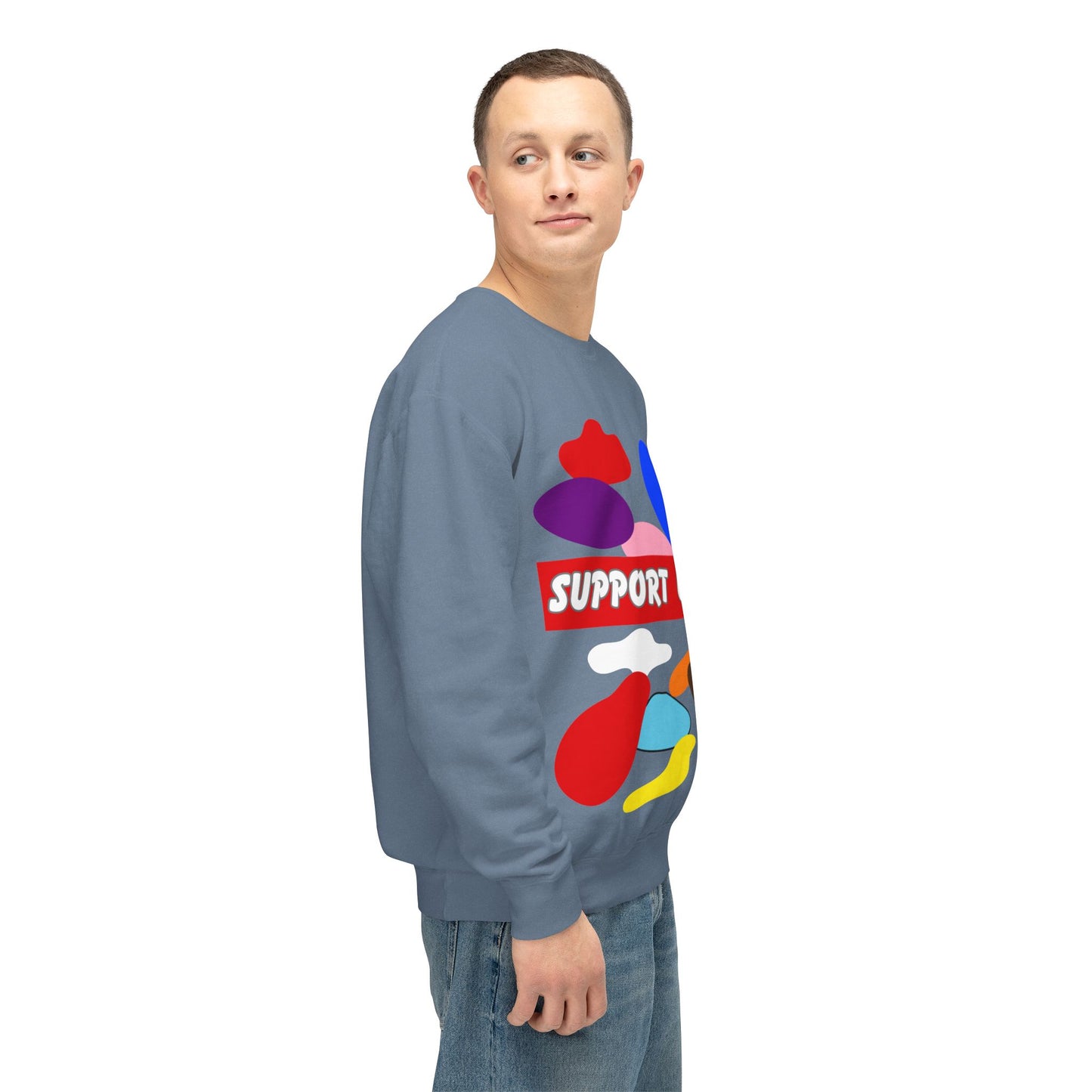 Support Us All Unisex Lightweight Crewneck Sweatshirt