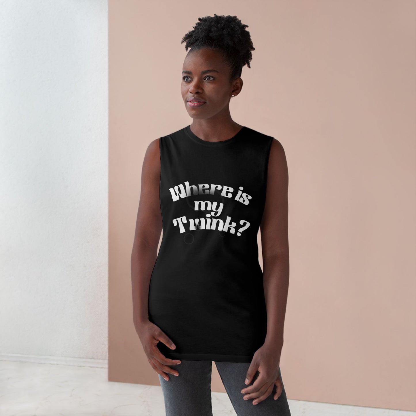 Where is my twink? Unisex Barnard Tank