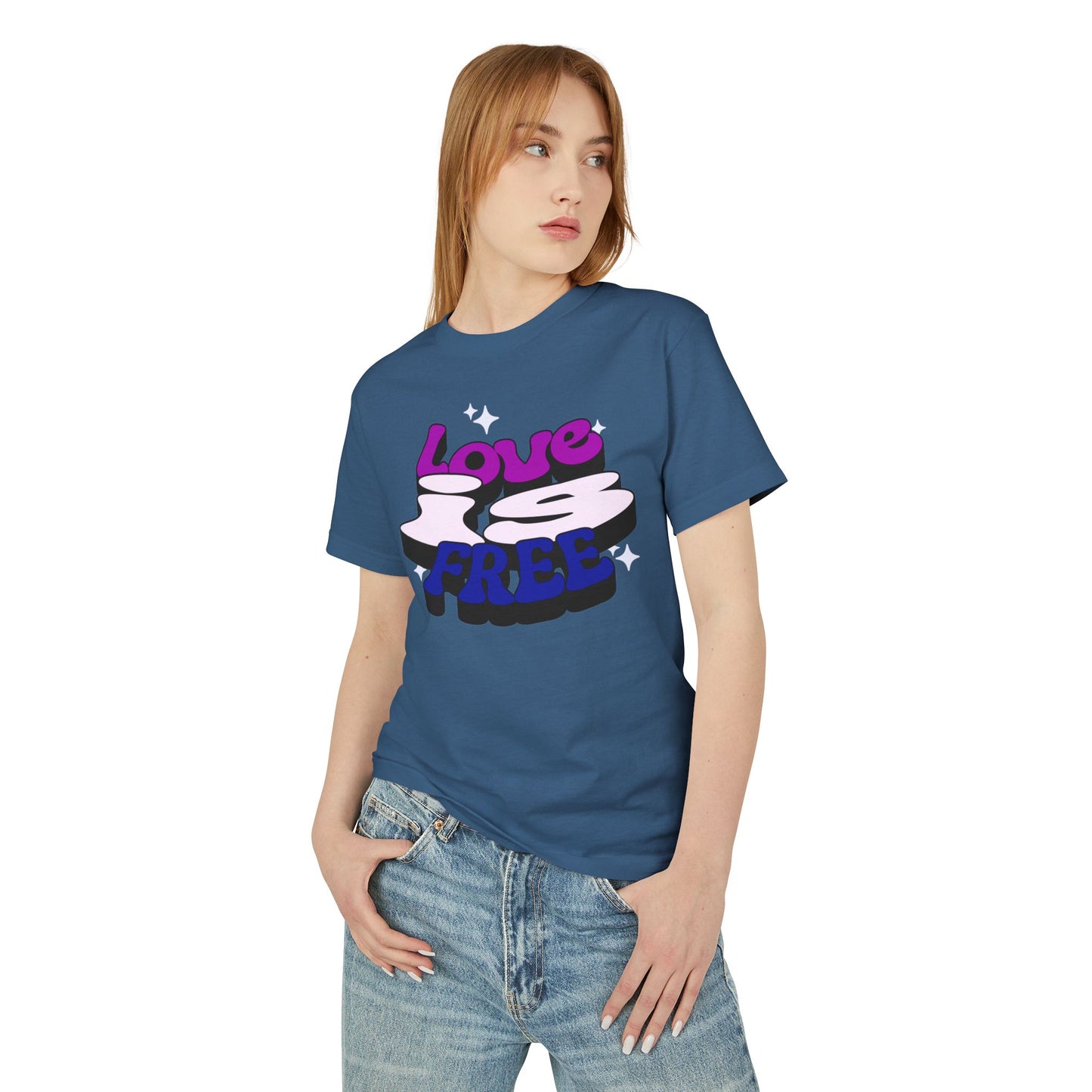 Love is Free Unisex Garment-Dyed Heavyweight Cotton Tee