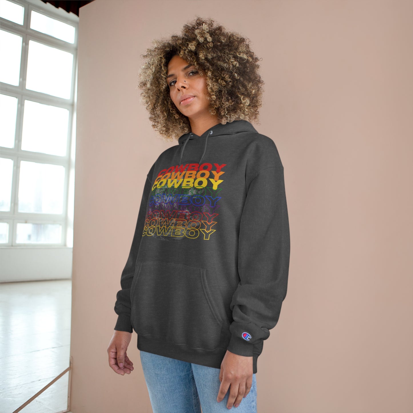Rainbow Cowboy Champion Hoodie