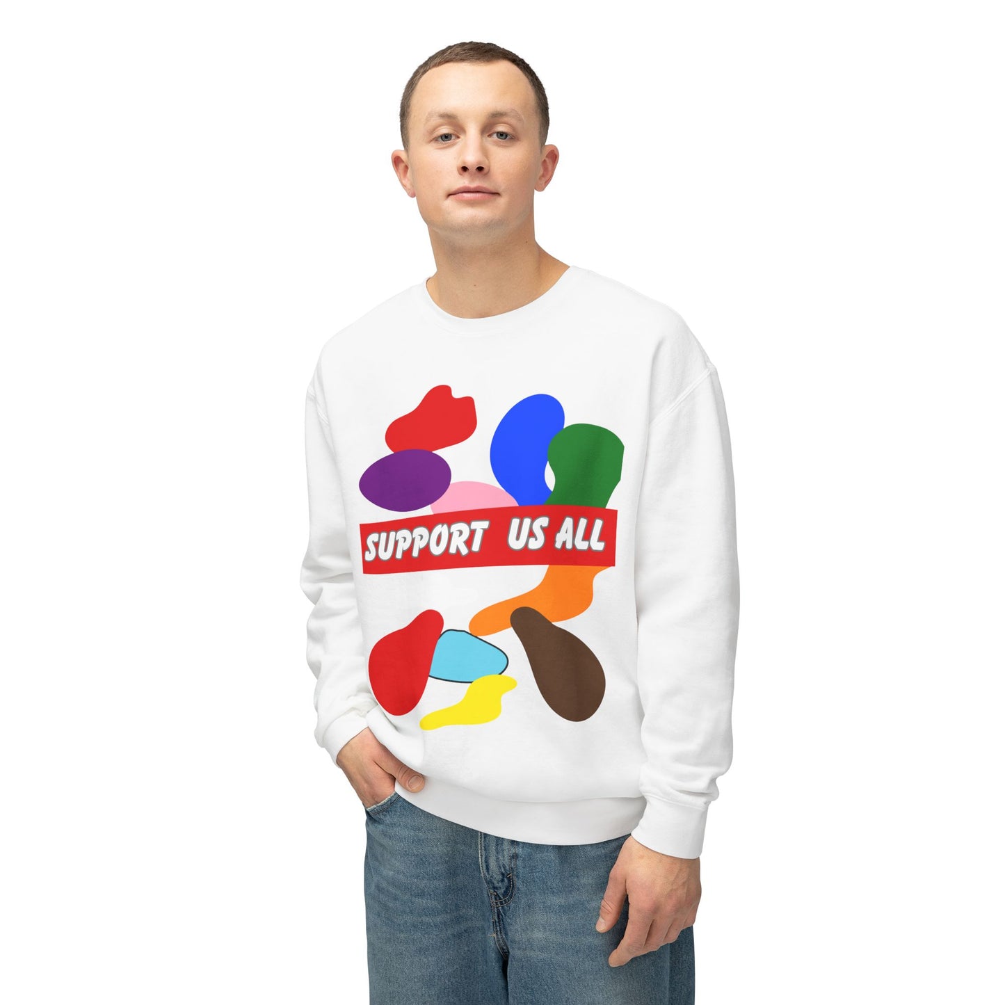 Support Us All Unisex Lightweight Crewneck Sweatshirt