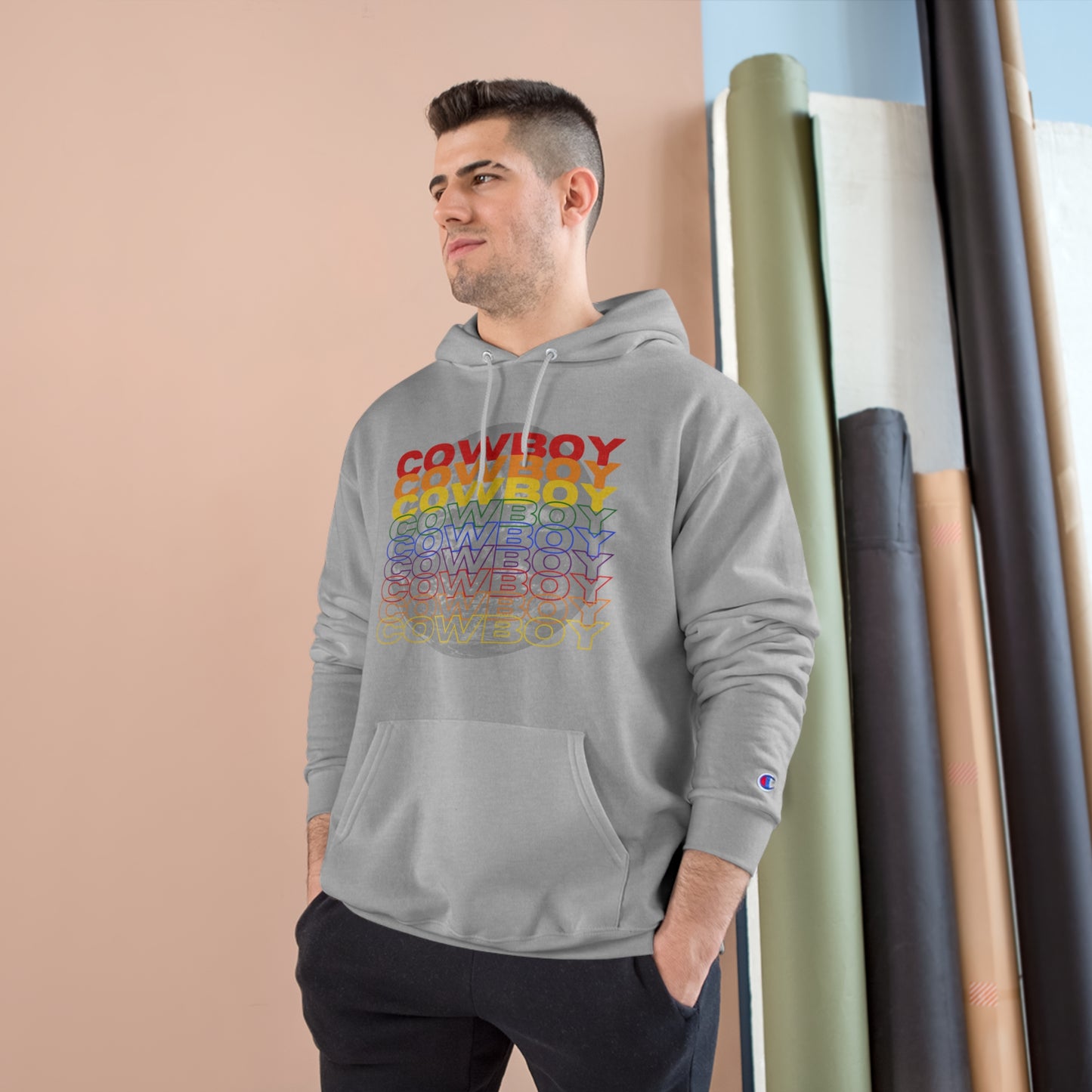 Rainbow Cowboy Champion Hoodie