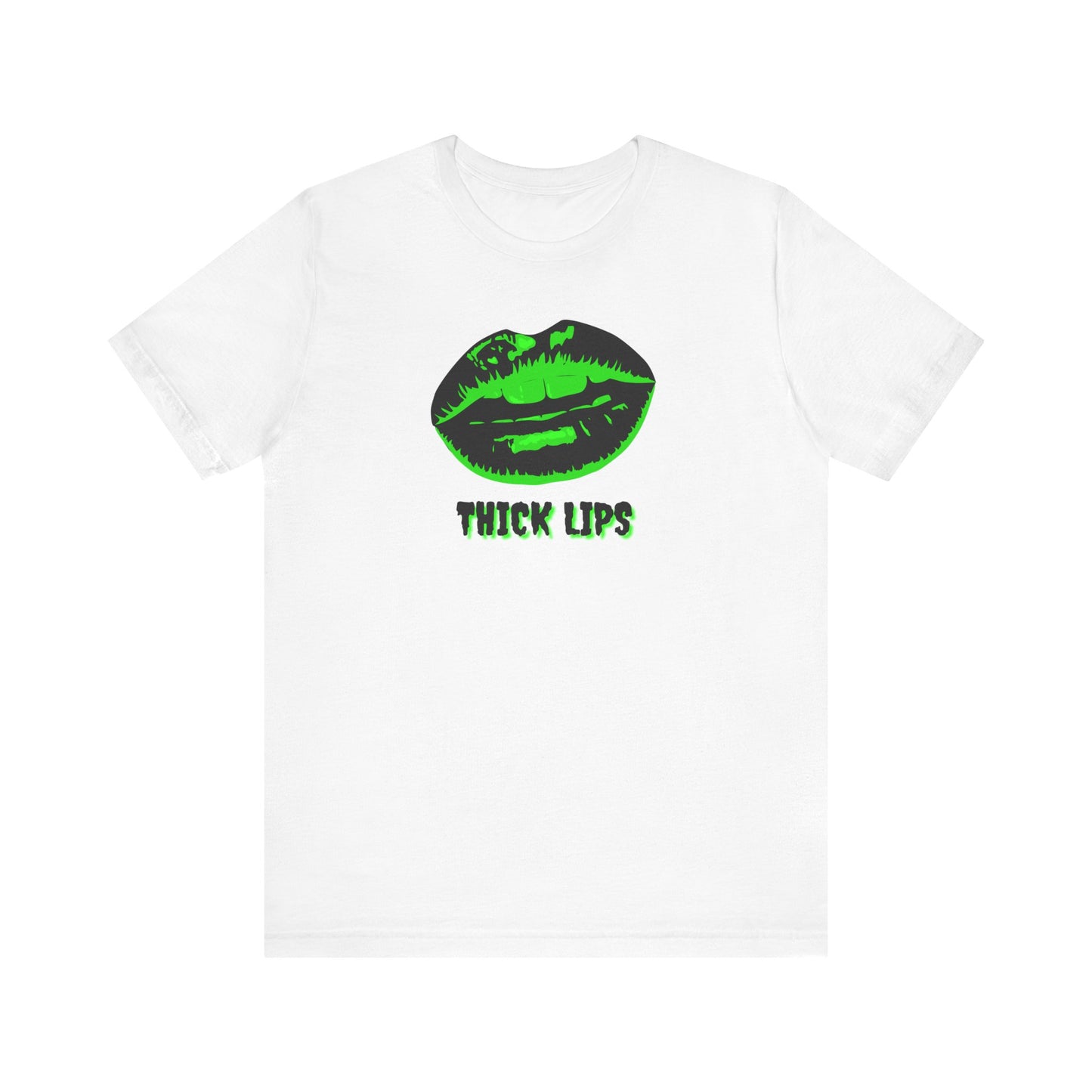 Thick Lips (Green)Unisex Jersey Short Sleeve Tee
