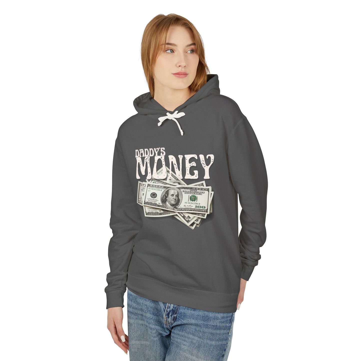 Daddy`s Money Unisex Lightweight Hooded Sweatshirt