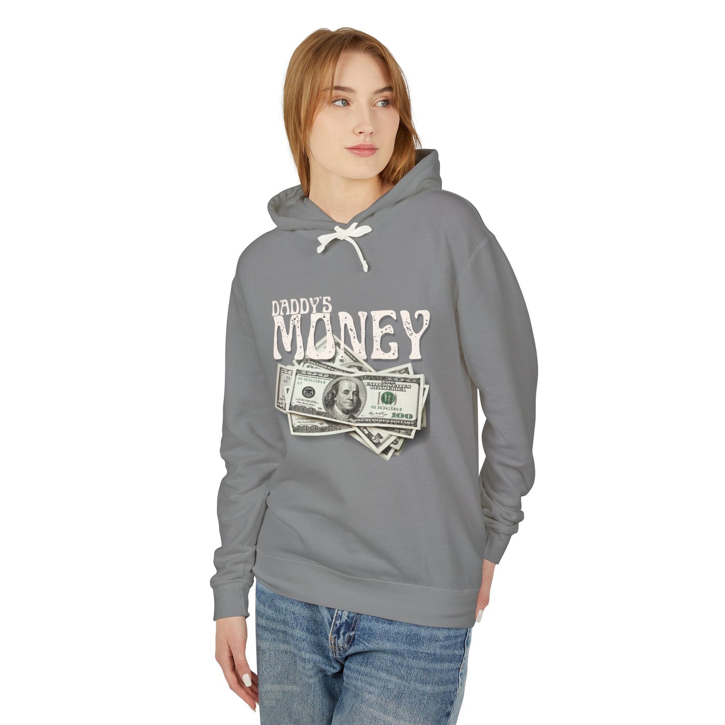 Daddy`s Money Unisex Lightweight Hooded Sweatshirt