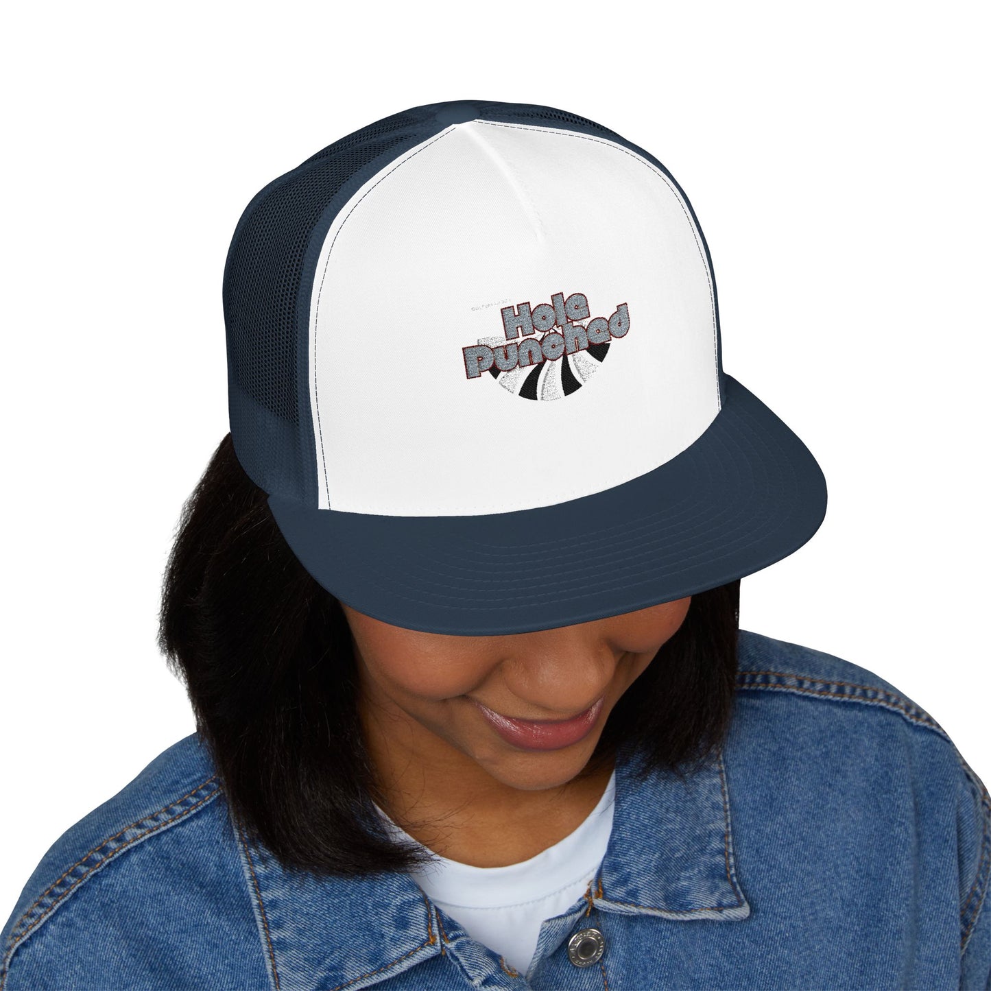 Hole Punched 5 Panel Trucker Cap (Embroidery)