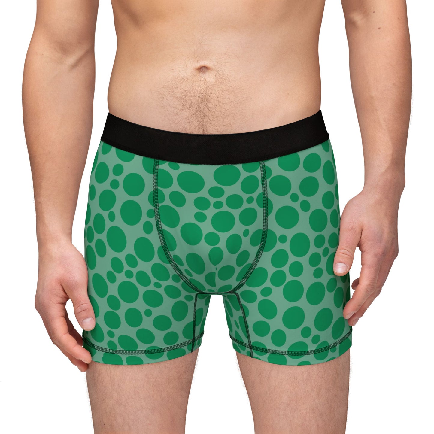 Green Polka Dots Men's Boxers (AOP)