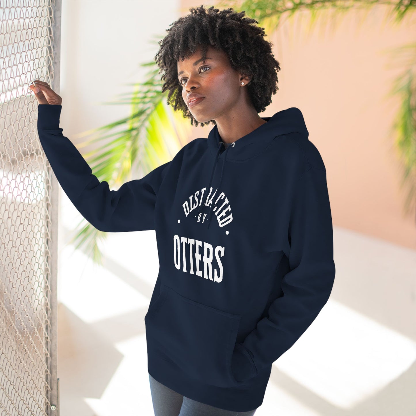 Distracted By Otters Three-Panel Fleece Hoodie