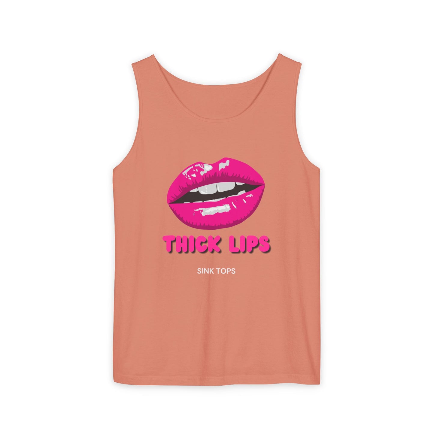 Thick Lips Sink Tops Unisex Garment-Dyed Tank Top