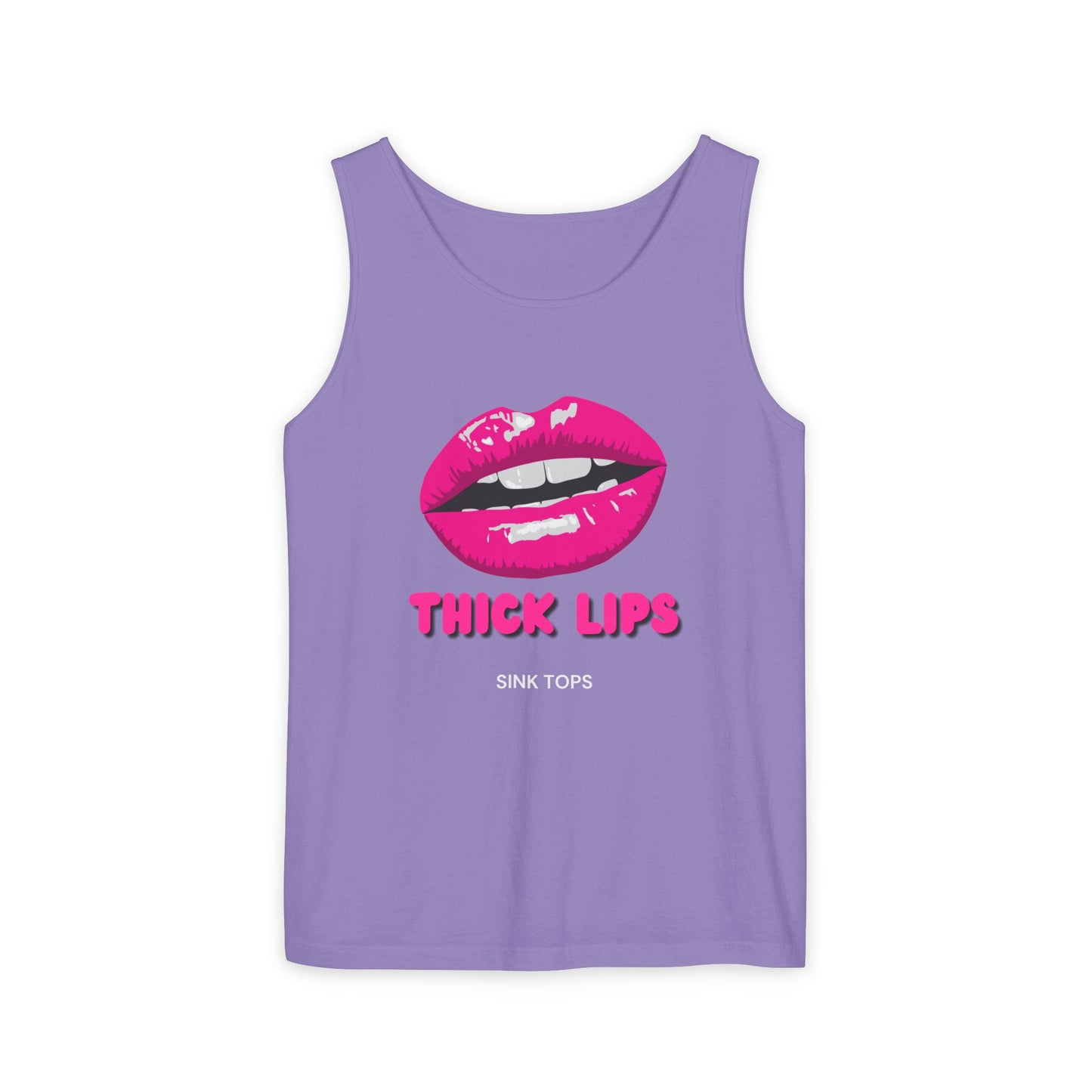 Thick Lips Sink Tops Unisex Garment-Dyed Tank Top