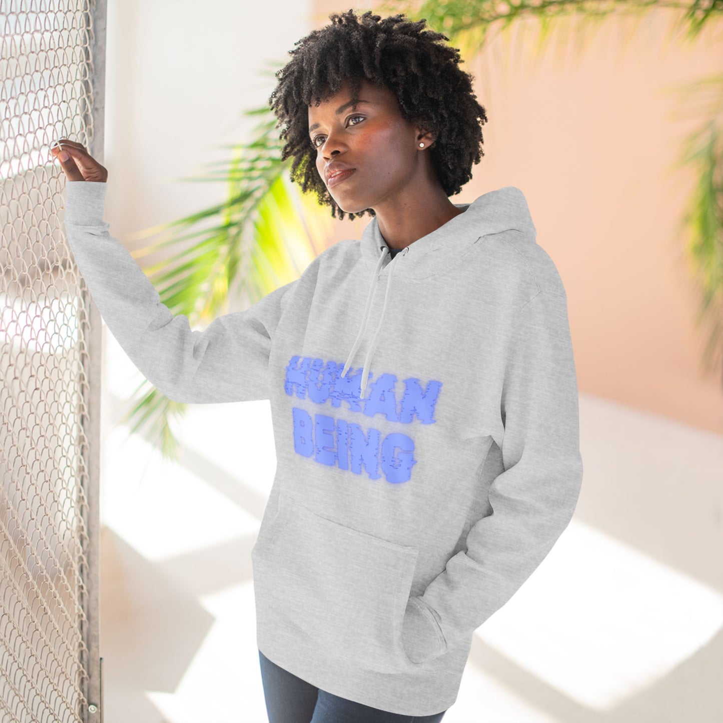 Human-Being Three-Panel Fleece Hoodie