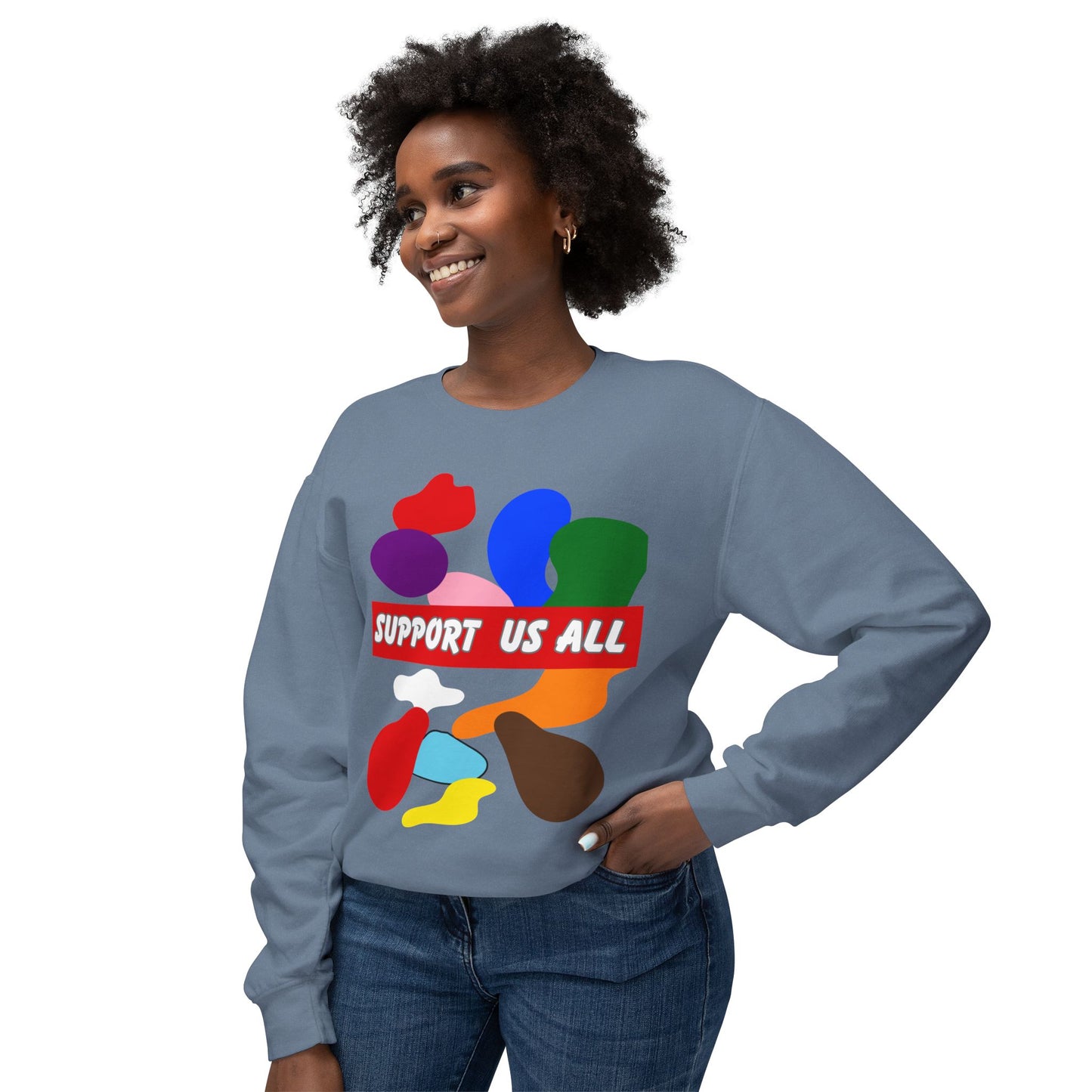 Support Us All Unisex Lightweight Crewneck Sweatshirt