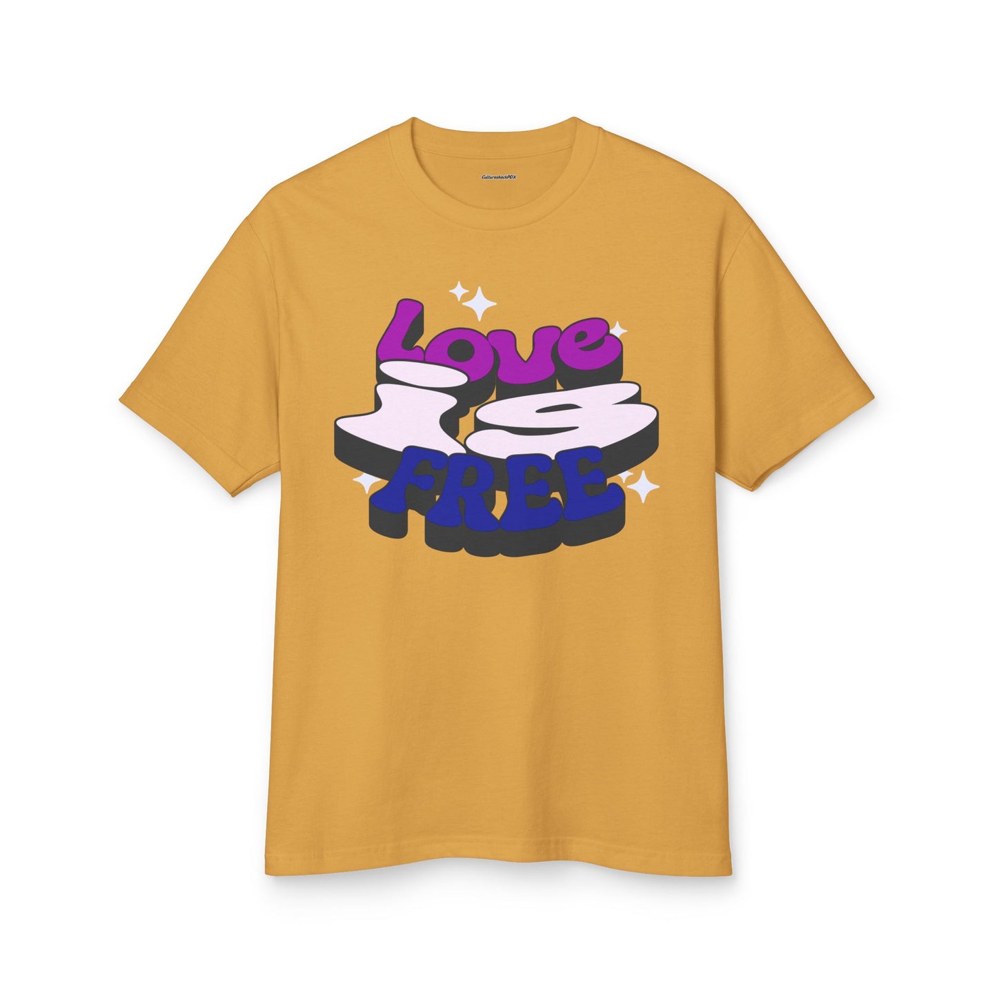 Love is Free Unisex Garment-Dyed Heavyweight Cotton Tee
