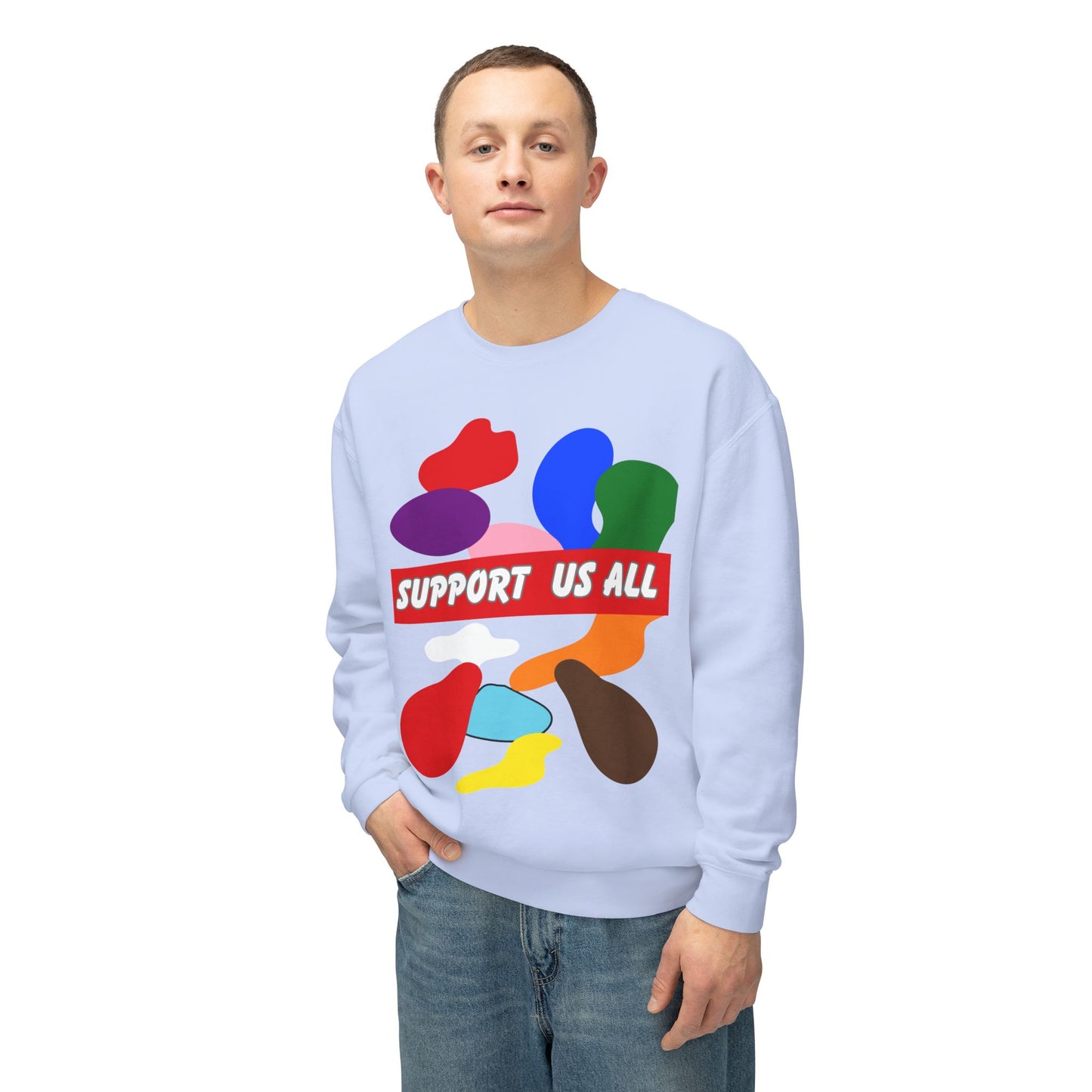 Support Us All Unisex Lightweight Crewneck Sweatshirt