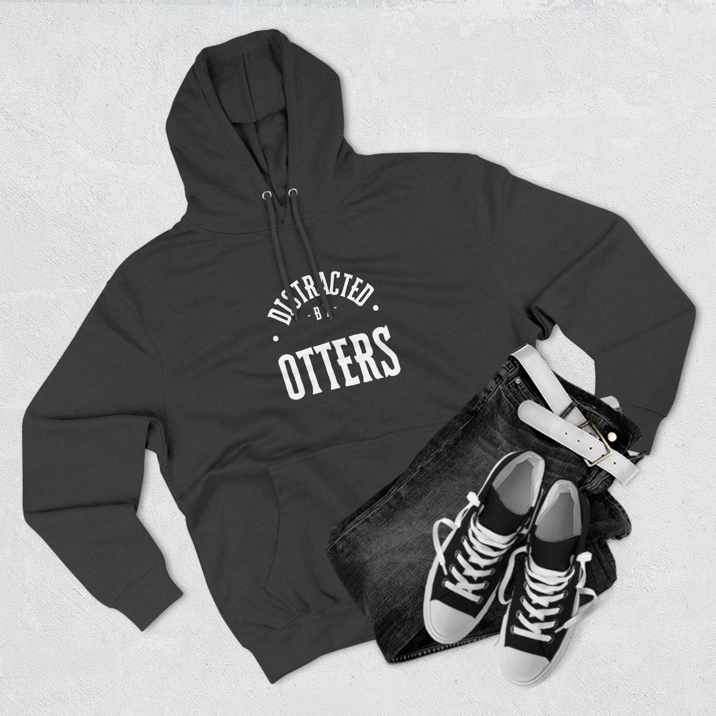 Distracted By Otters Three-Panel Fleece Hoodie