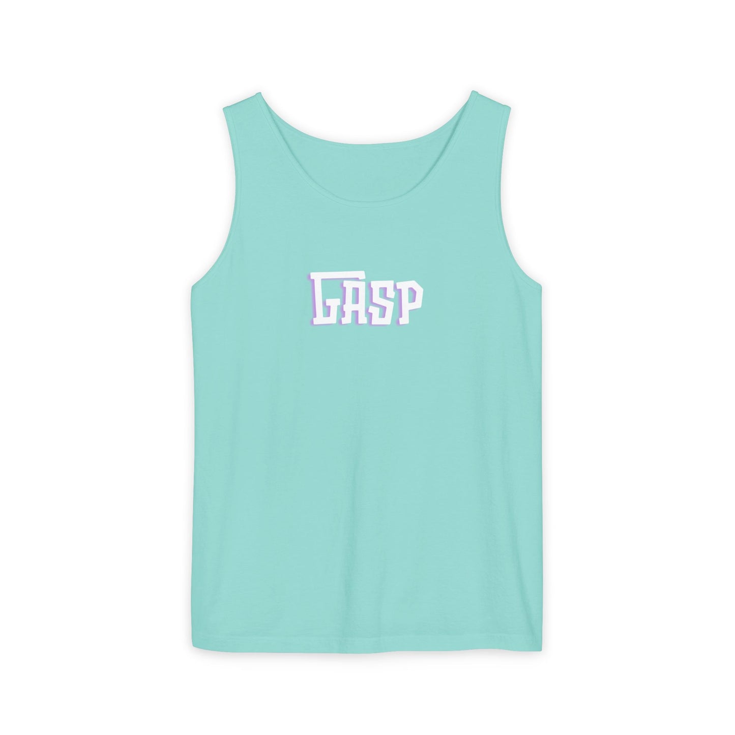 Gasp Letters White Unisex Garment-Dyed Tank Top