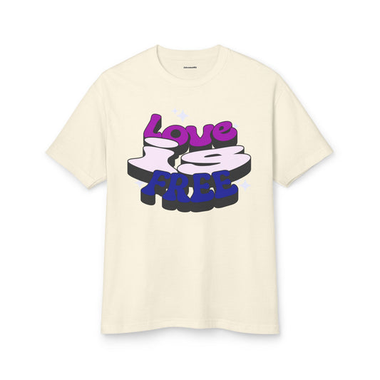 Love is Free Unisex Garment-Dyed Heavyweight Cotton Tee