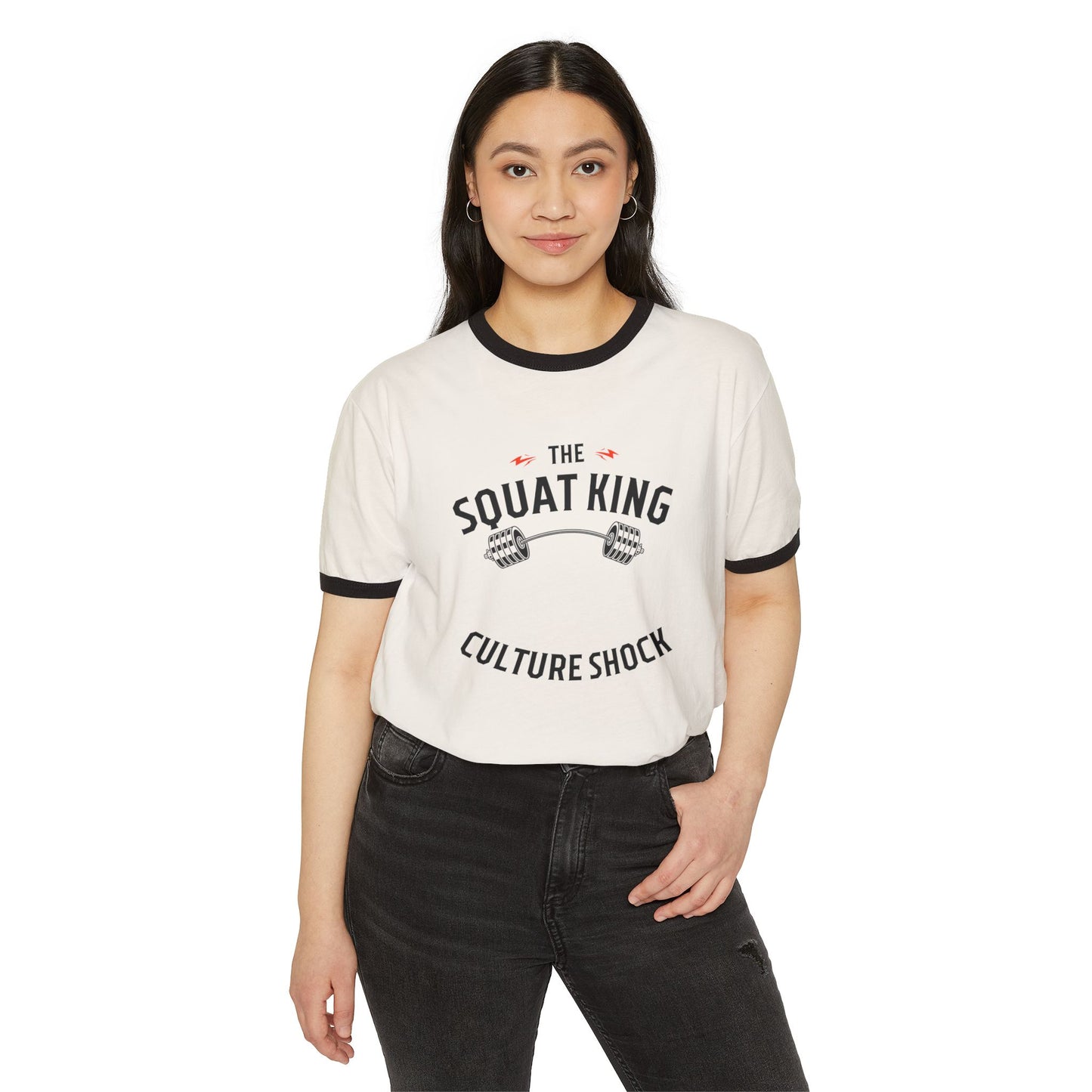 Squat King Unisex Cotton Ringer T-Shirt