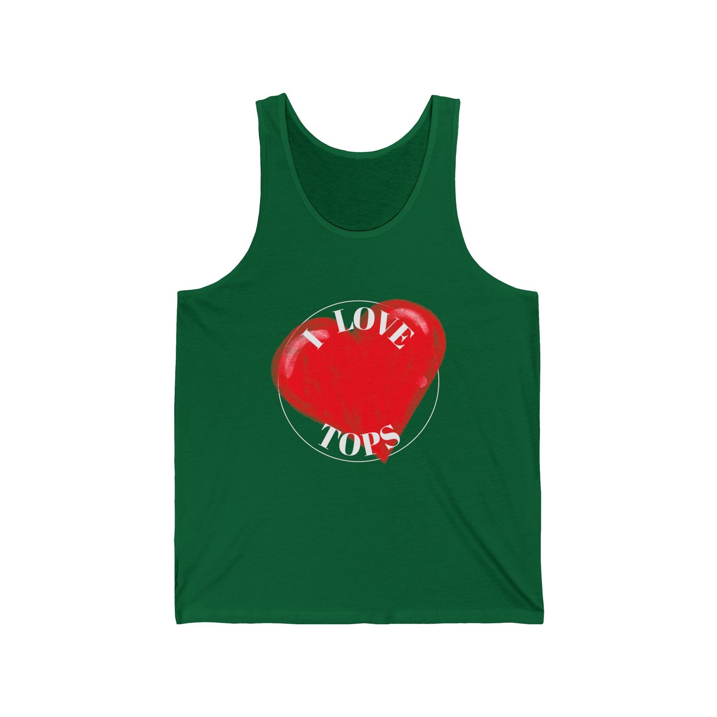 I love Tops Unisex Jersey Tank