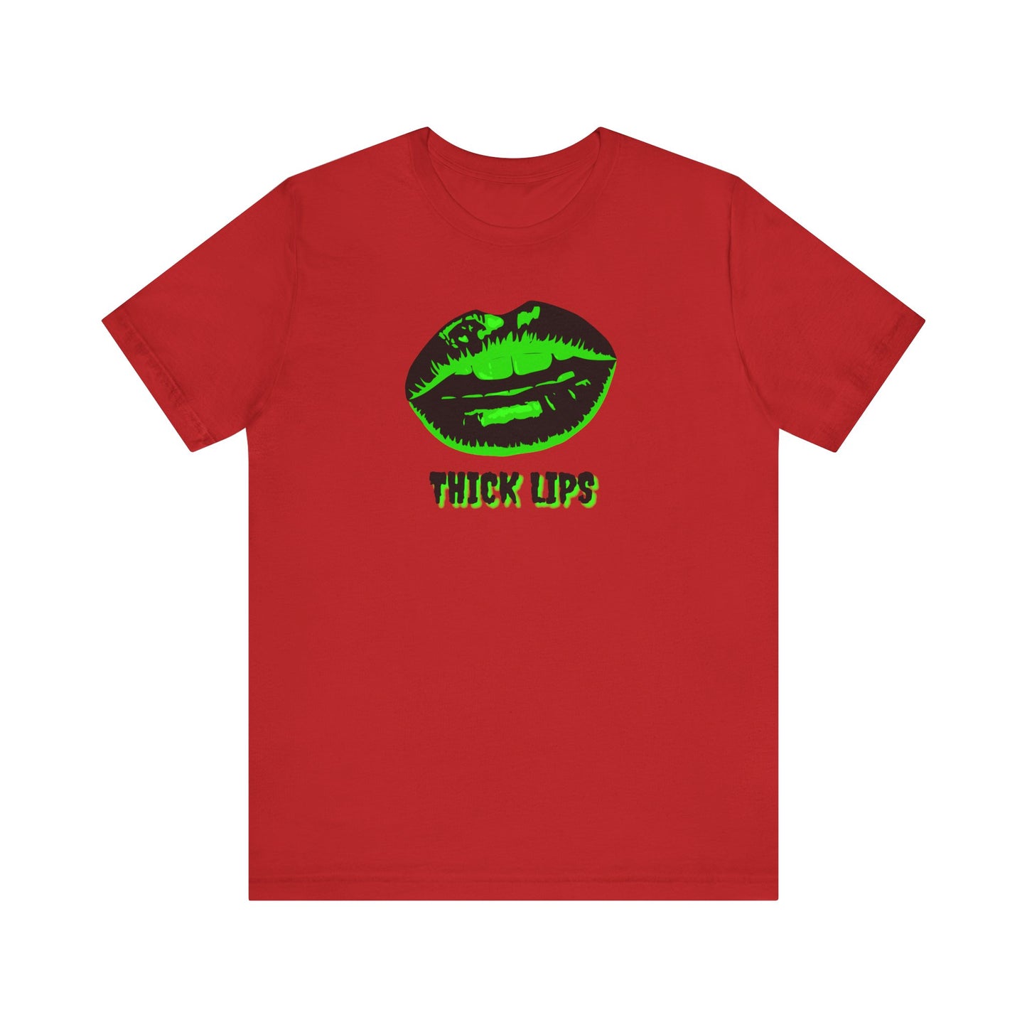 Thick Lips (Green)Unisex Jersey Short Sleeve Tee