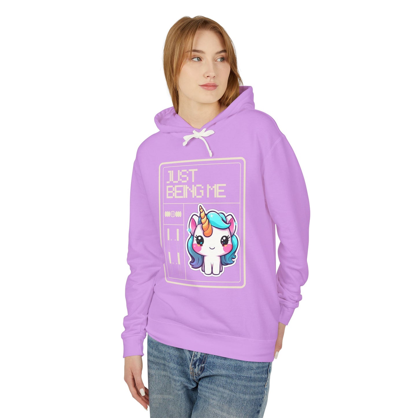 Just Being Me .... Unisex Lightweight Hooded Sweatshirt