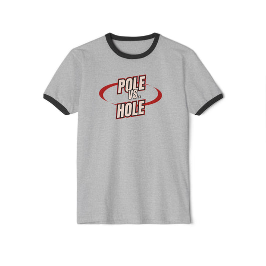 Pole vs. Hole Unisex Cotton Ringer T-Shirt